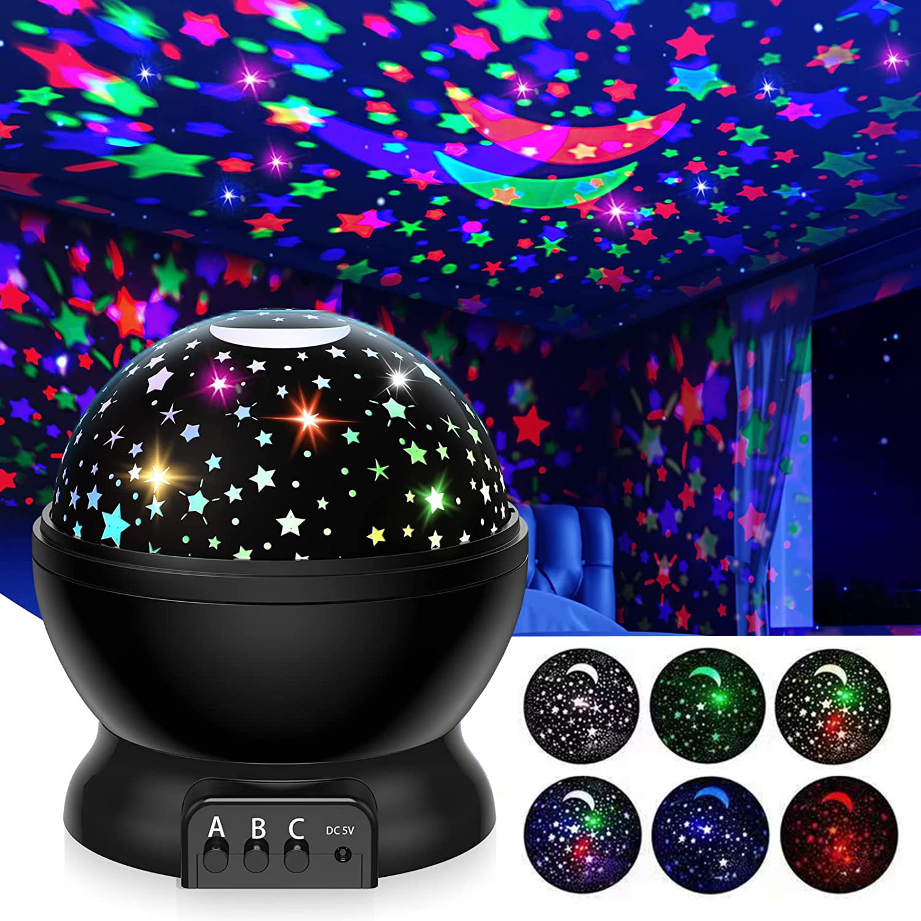 DreamGlow Star Projector Galaxy Projector Night Light With Rotating Moon And Stars For Kids Bedroom 1