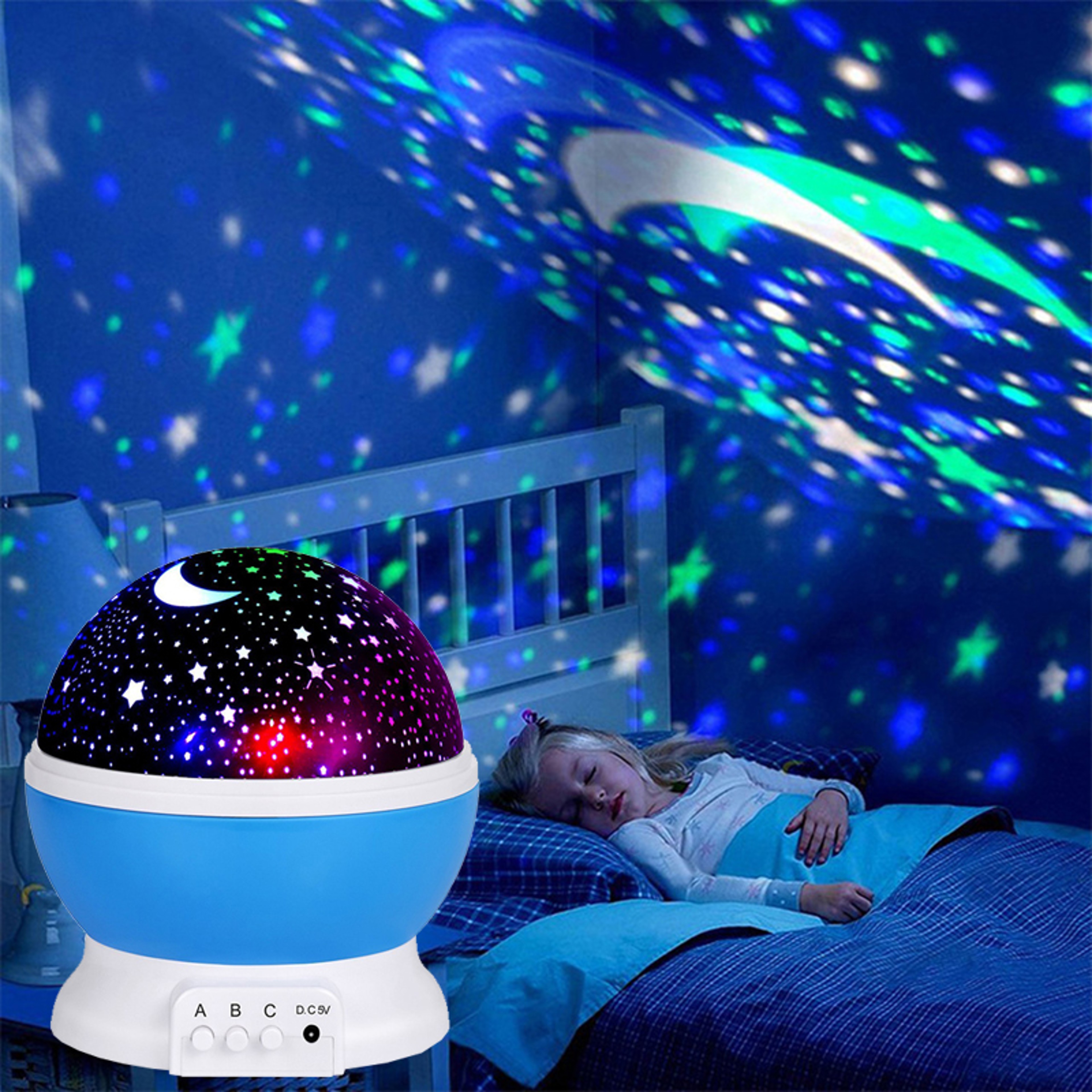 DreamGlow Star Projector Galaxy Projector Night Light With Rotating Moon And Stars For Kids Bedroom 5