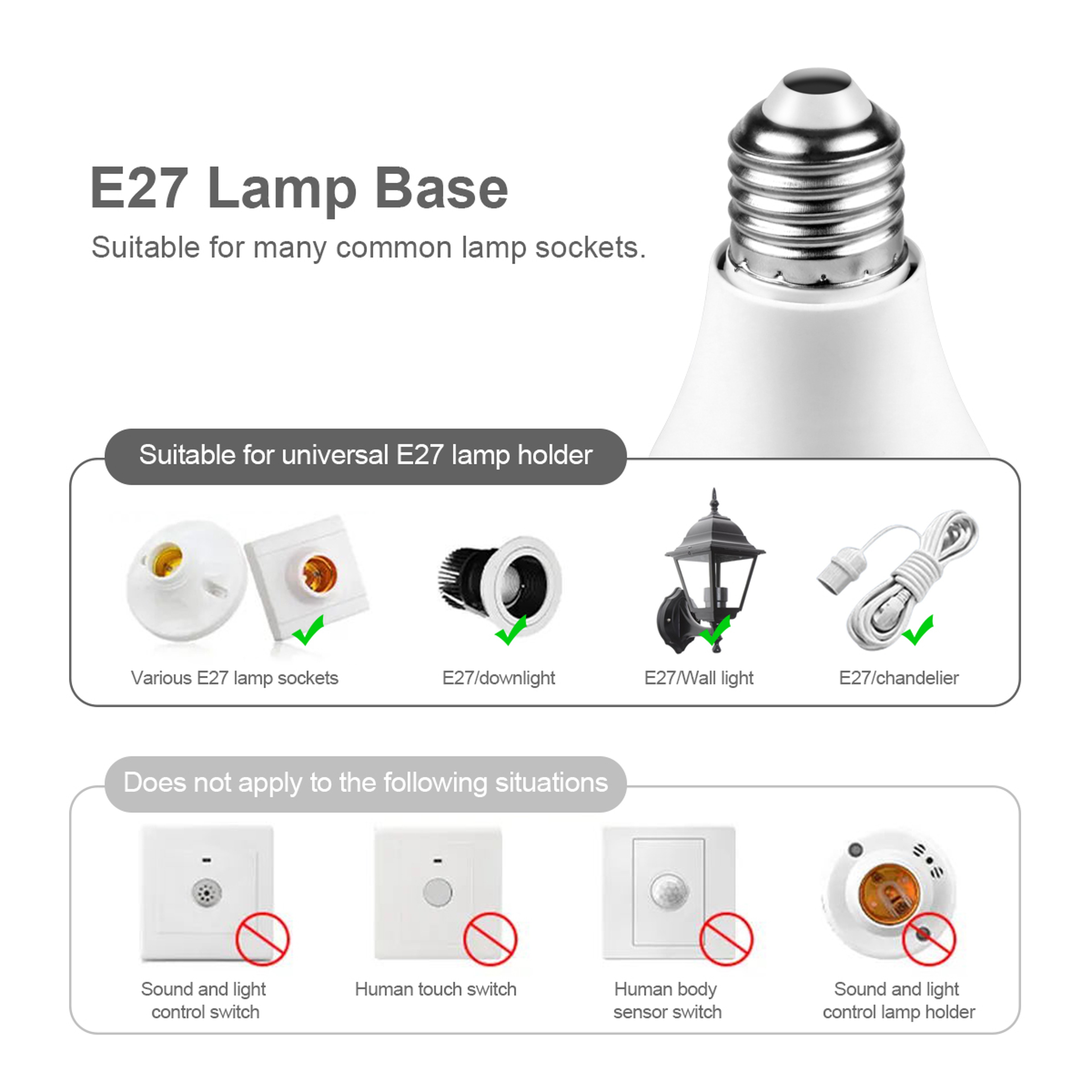 Motion Sensor Light Bulb E27 12W Smart Radar Sensor Light Automatic Night Light – view 3