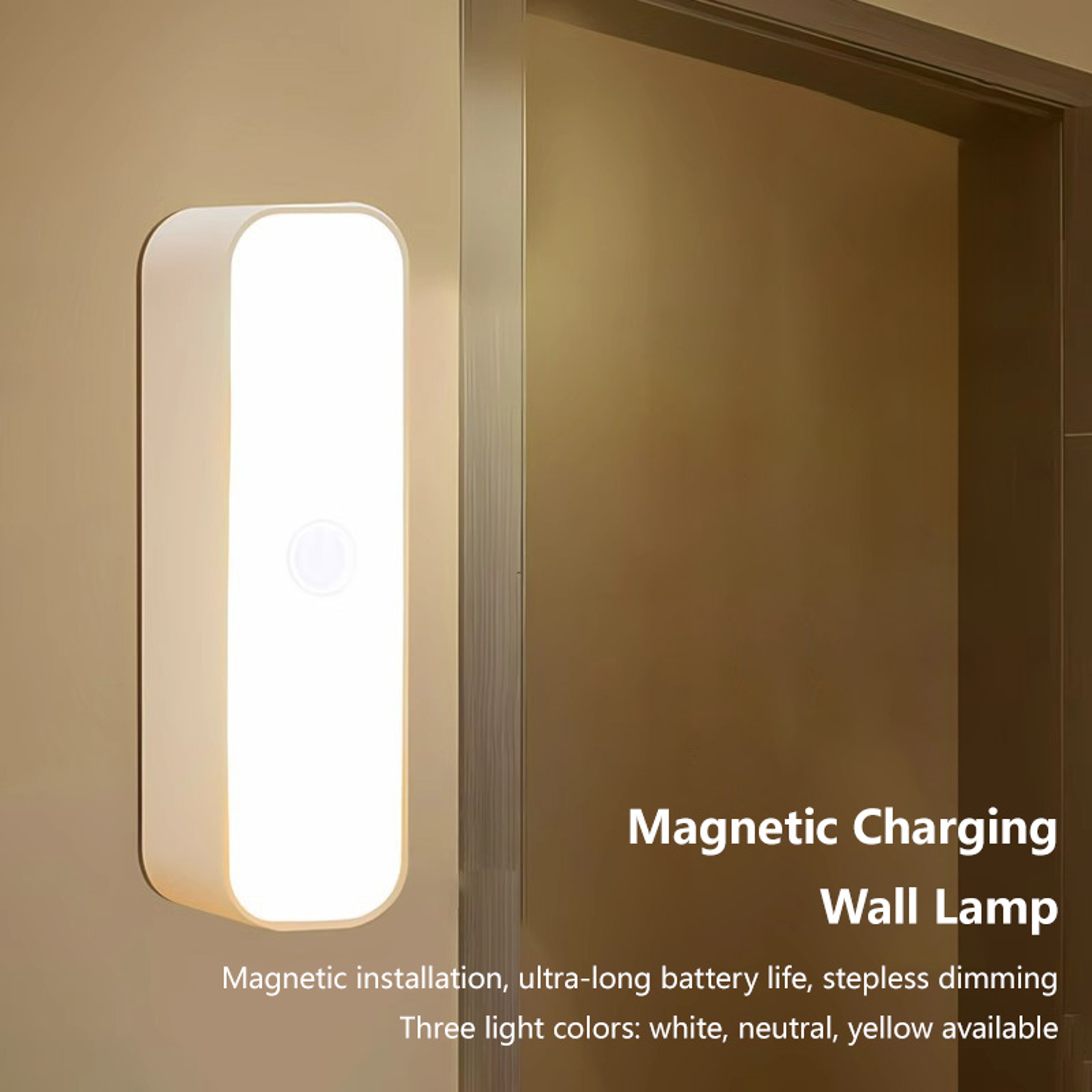 Magnetic Rechargeable Night Light LED Bedside Lamp With Touch Control 3 Color Eye Care Lighting 3