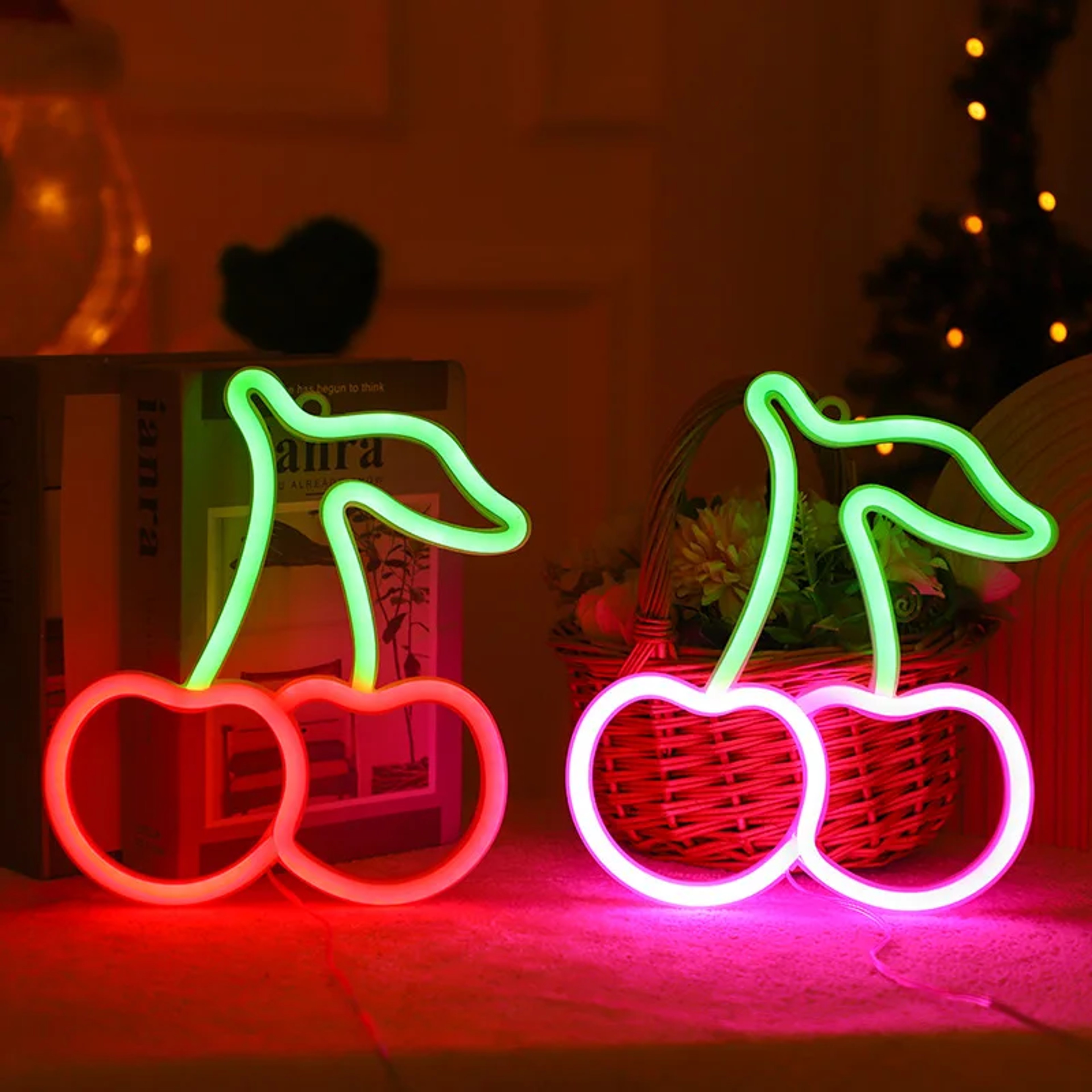 Cherry LED Neon Light Cute Fruit Neon Wall Decor For Kids Room Bedroom Restaurant Bar 2