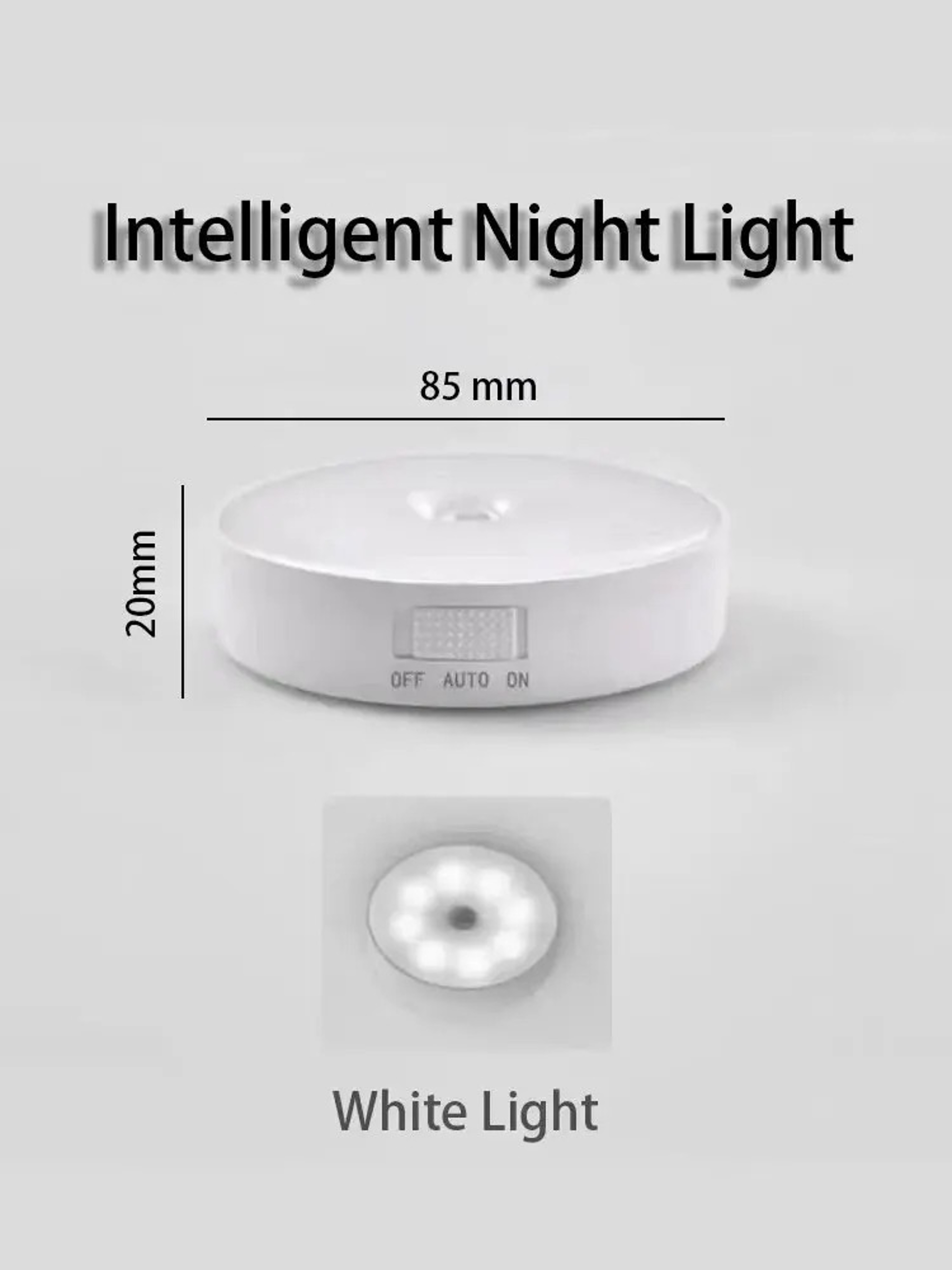Rechargeable Motion Sensor LED Night Light Wireless Magnetic Closet Cabinet Lamp 7