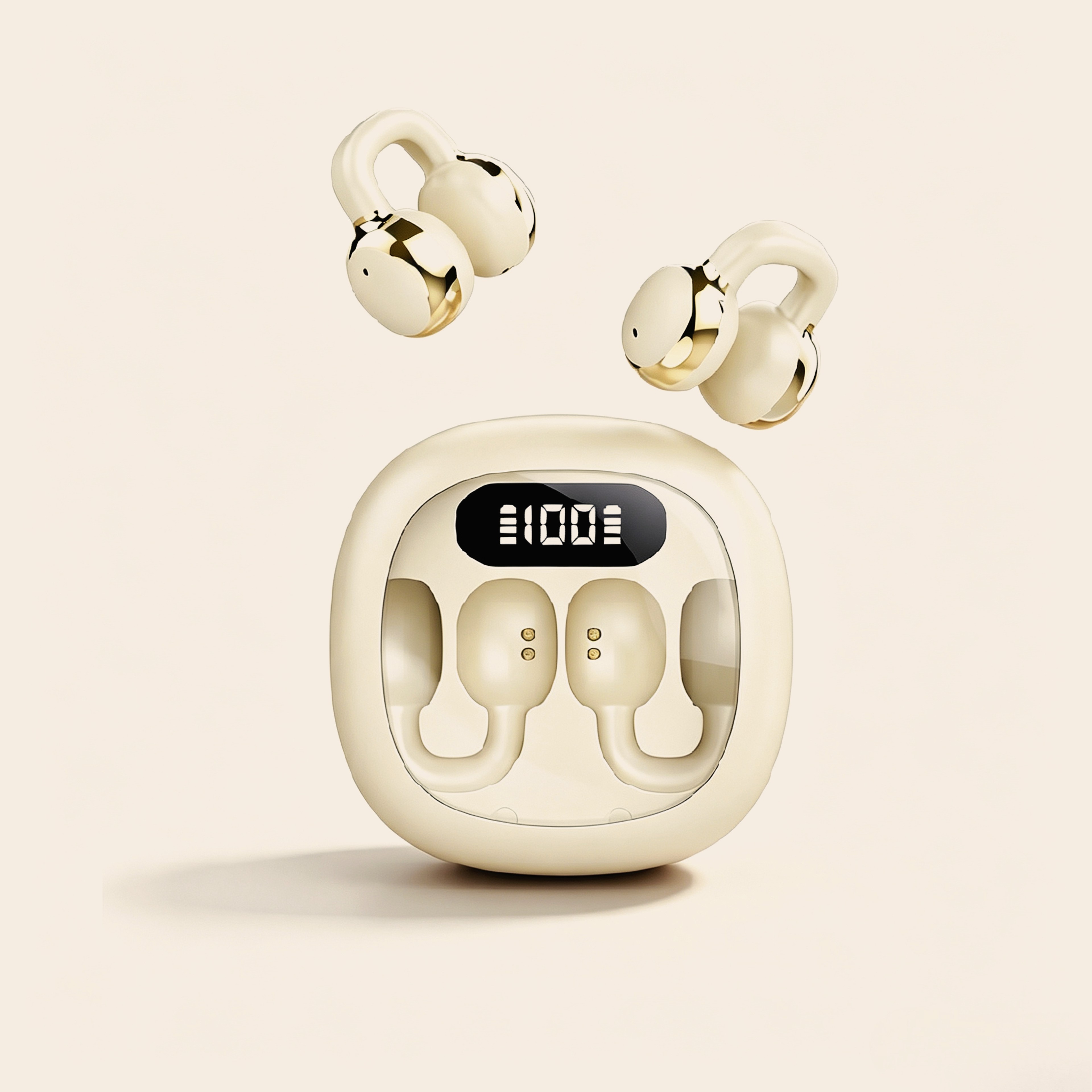Open Ear Clip On Wireless Earbuds Bluetooth 54 With Mic  72H Battery 0