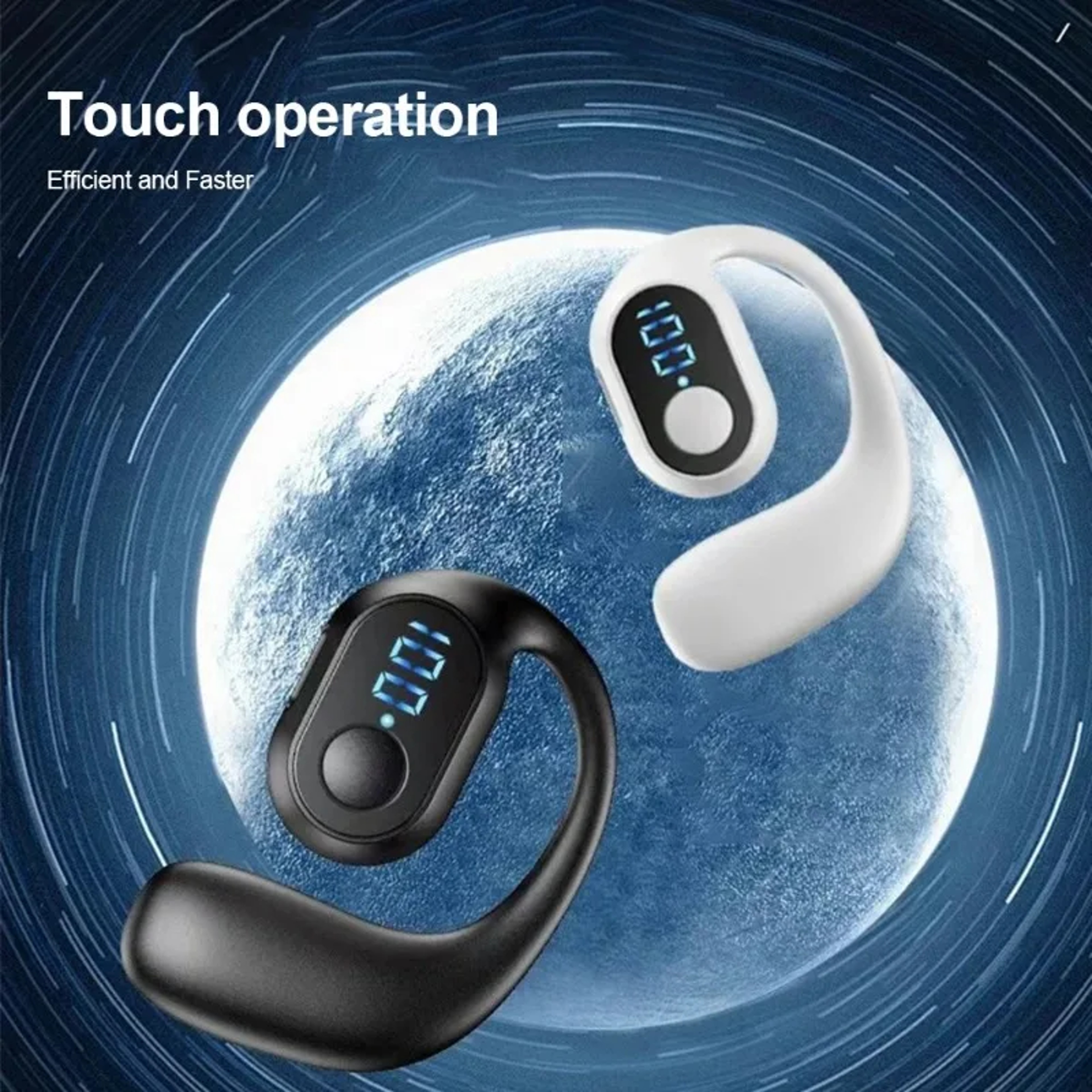 Bluetooth 53 Wireless Ear Hook Headphones Waterproof HiFi Noise Reduction Earbuds 4