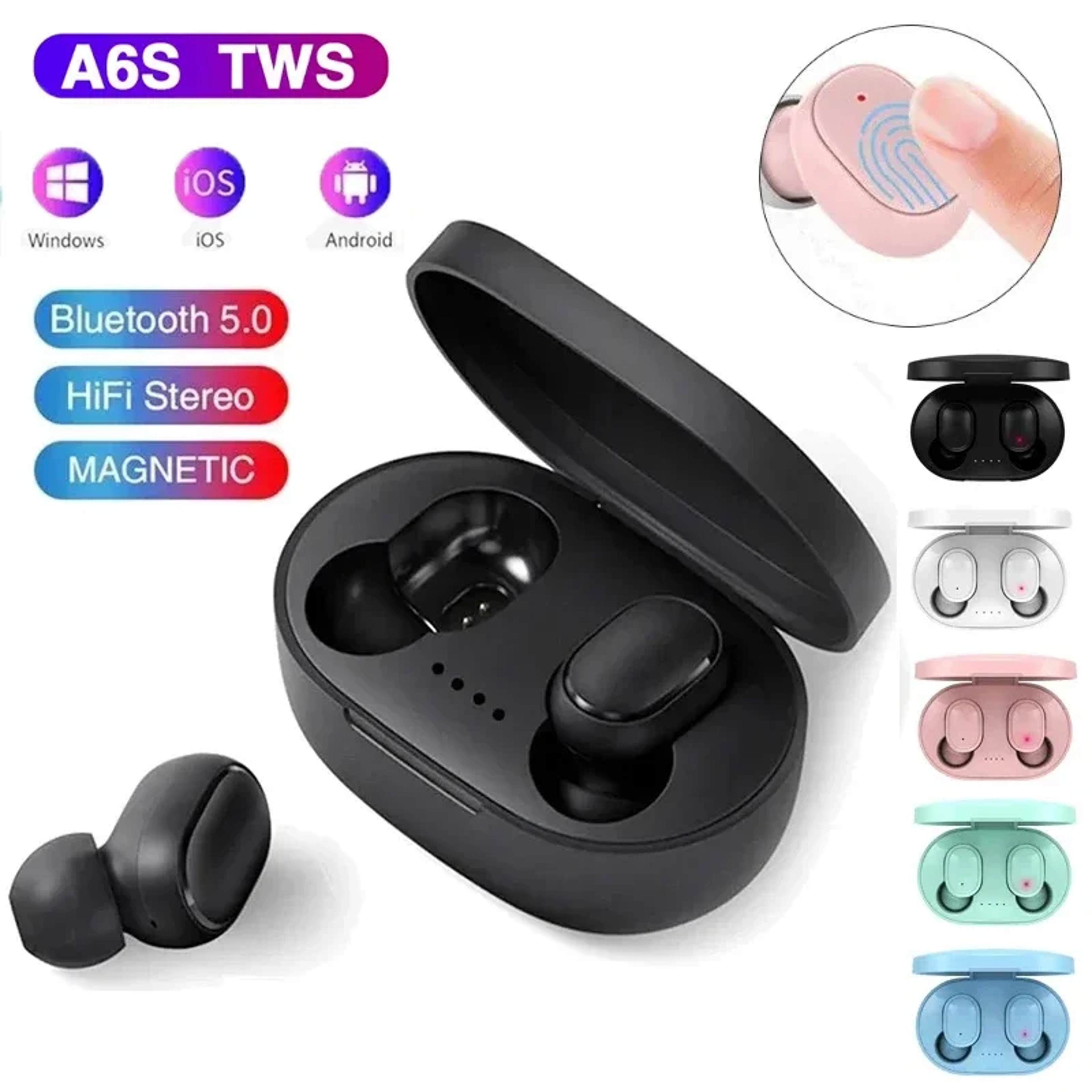 A6S Bluetooth Earbuds Wireless TWS Earbuds With Mic For Sports Work  Everyday Listening 2