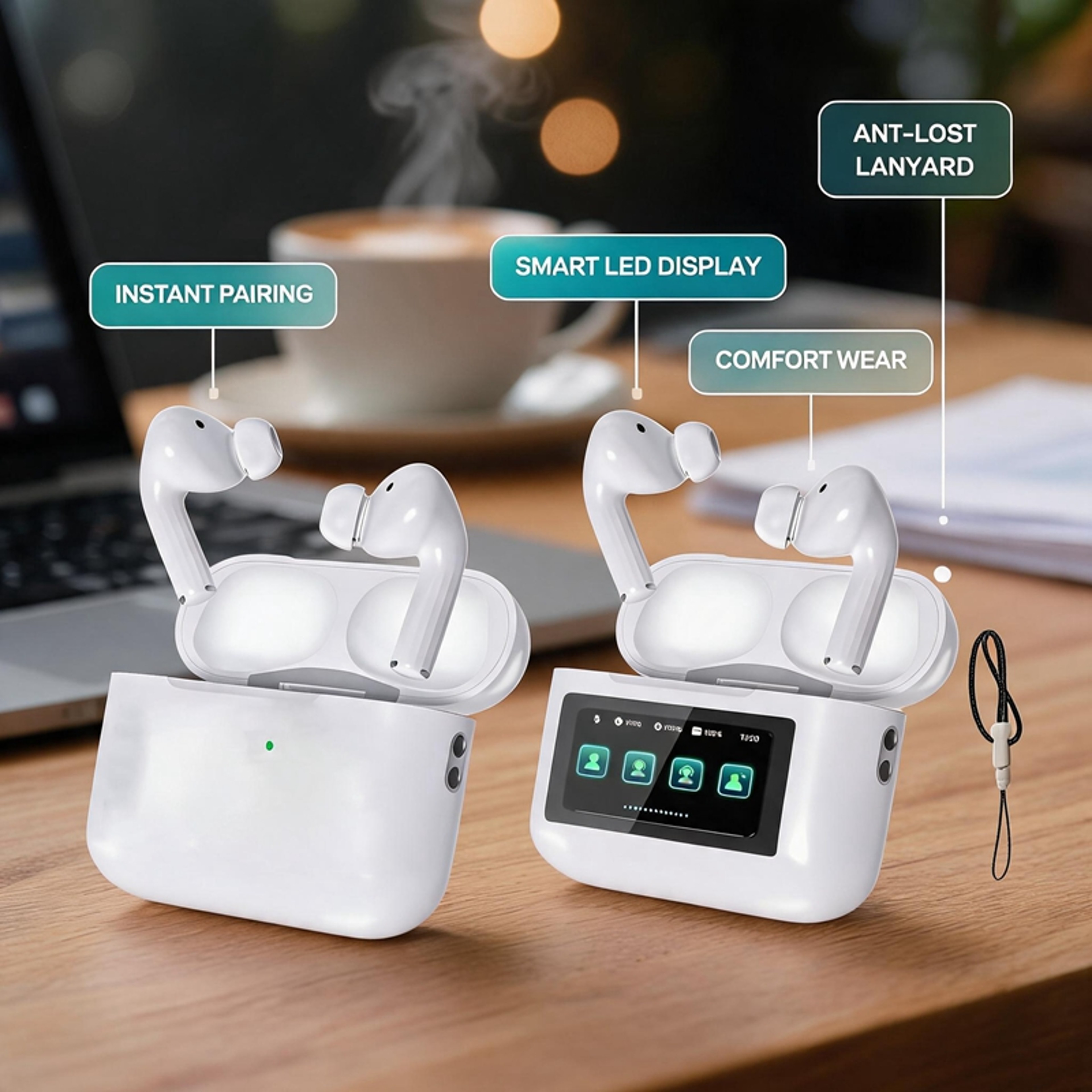 True Wireless Bluetooth Earbuds with Mic, Stereo TWS Earbuds for Music, Calls & Everyday Use – view 4