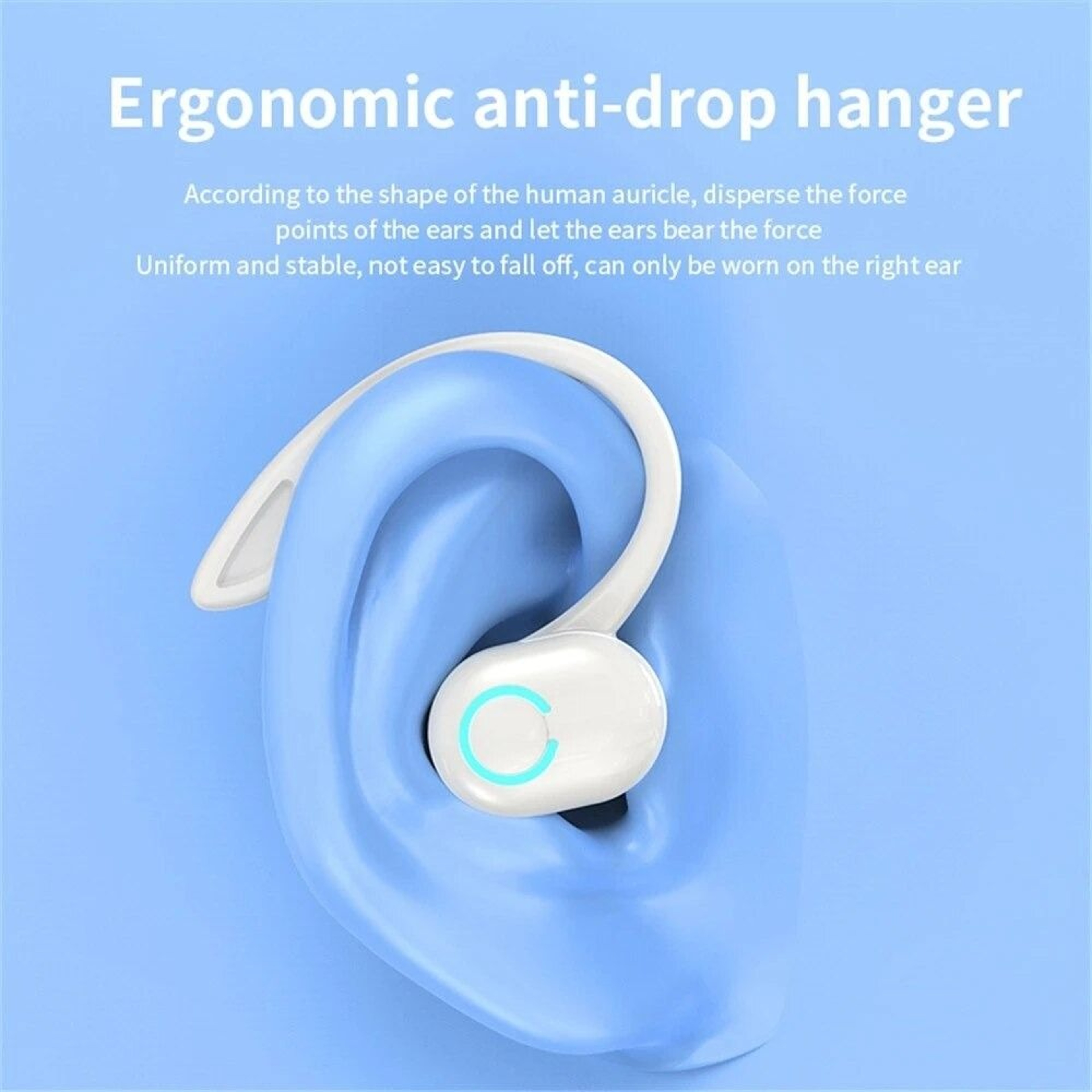 SportFlex Bluetooth 5.2 Headset Wireless Earbud with Ear Hook & Noise Reduction Mic – view 3