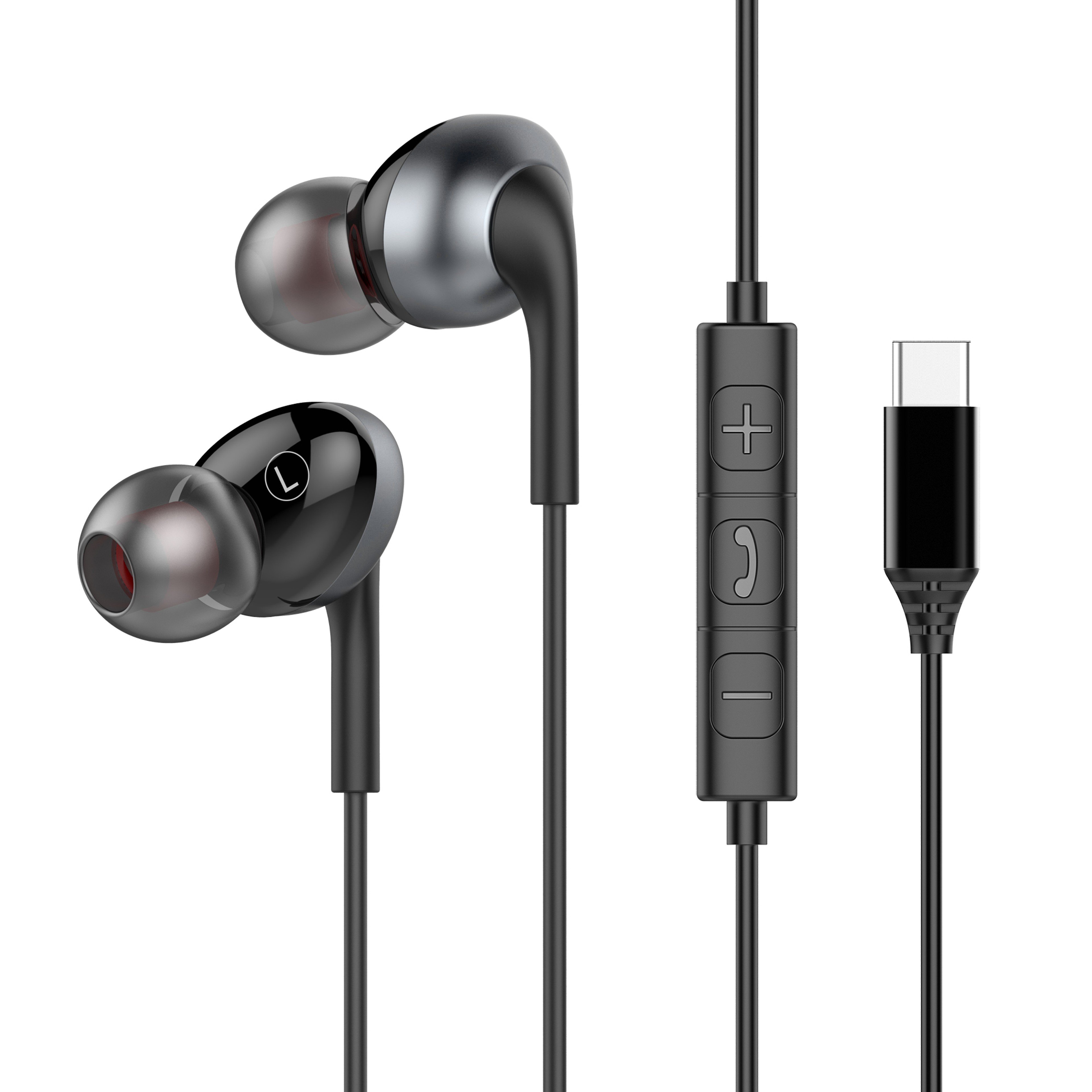 USB C Headphones HiFi Stereo Wired Earbuds With Mic  Volume Control 0