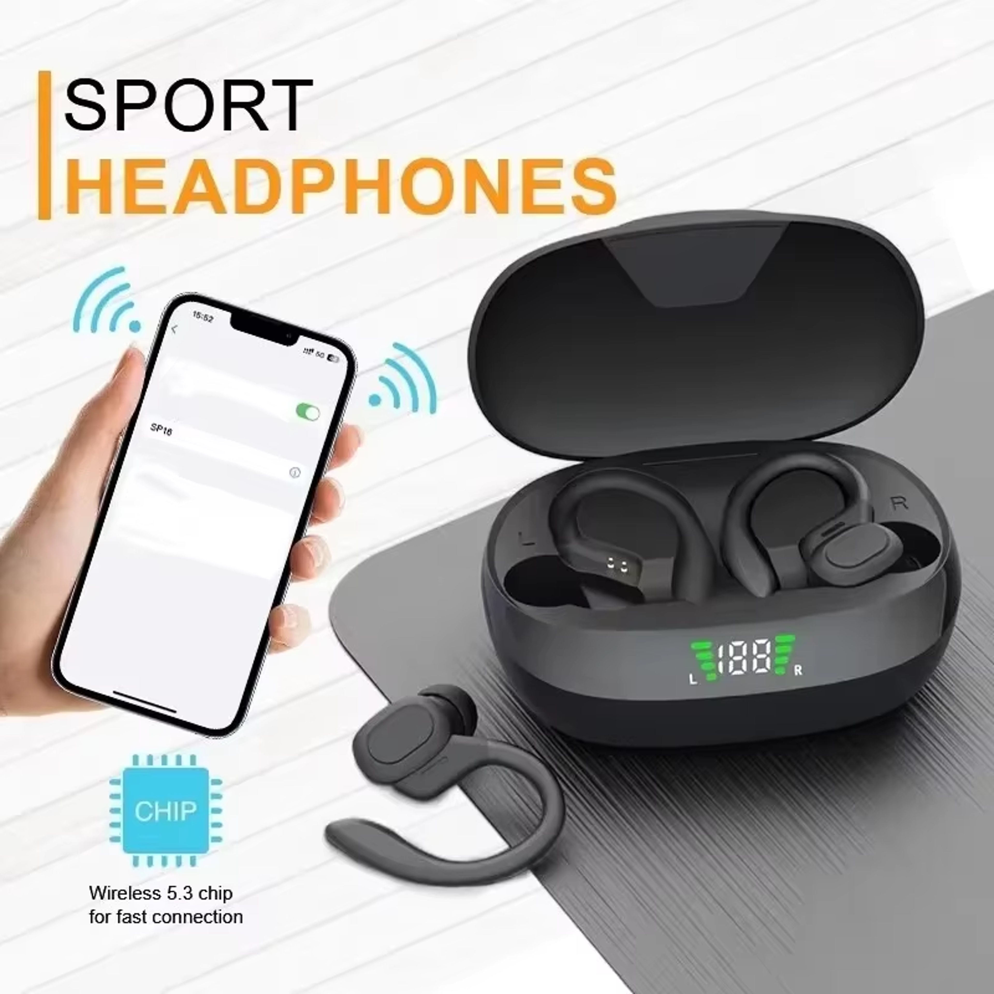Wireless Bluetooth Earbuds With Noise Cancelling  LED Display For Sports And Everyday Use 2