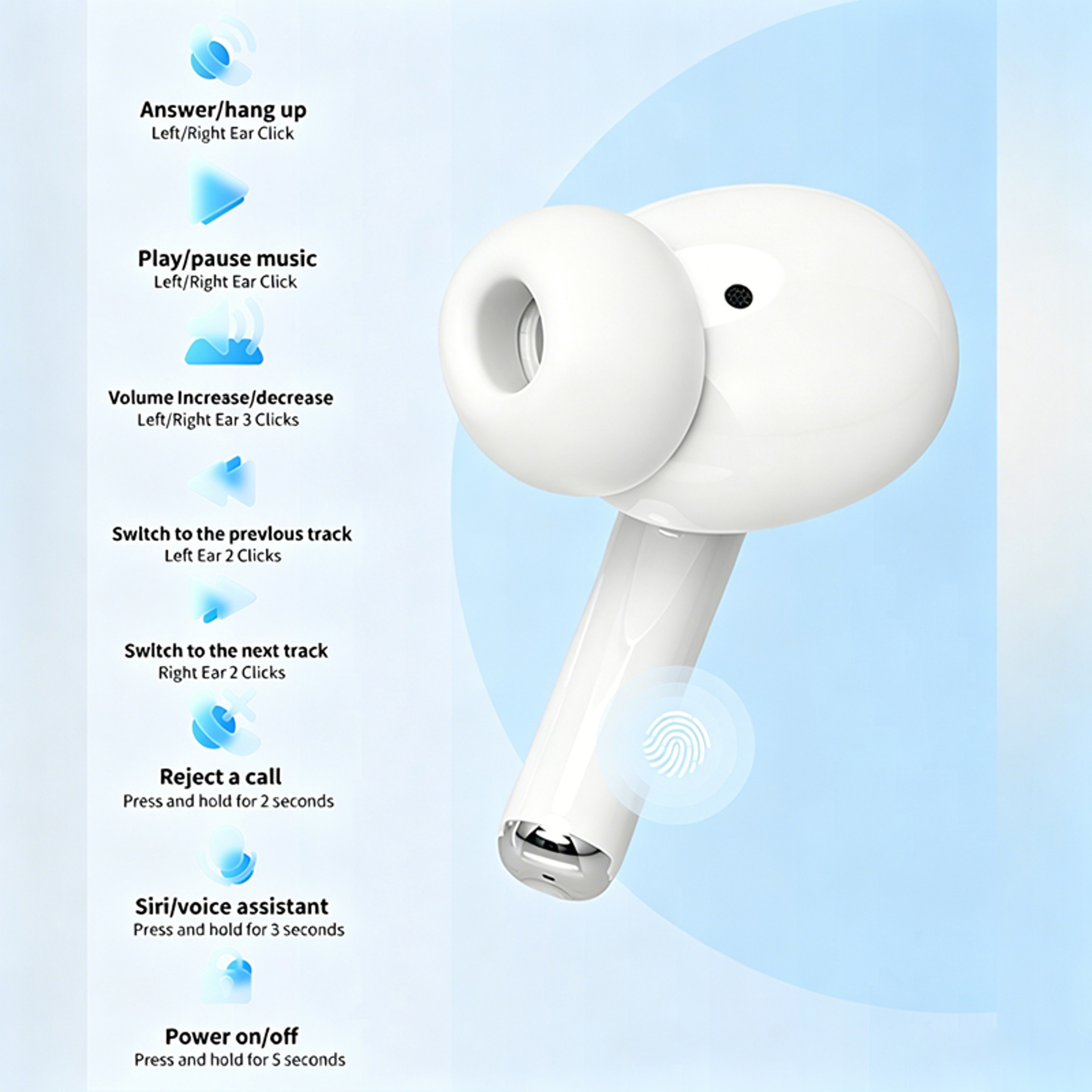 Airs Pro Wireless Bluetooth Earbuds with HiFi Sound, Touch Control & Waterproof TWS Design – view 2