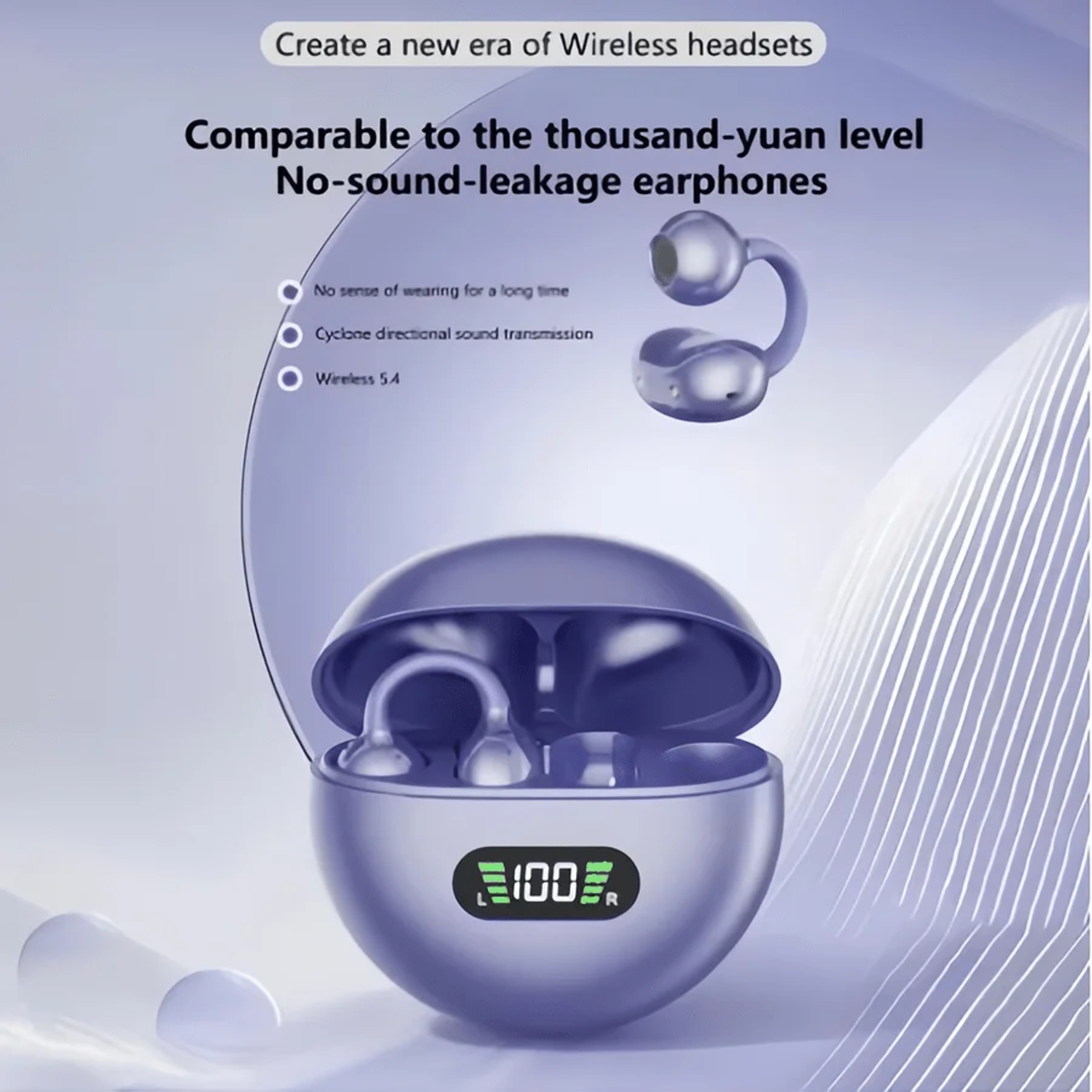 Q71 Bone Conduction Earphones Bluetooth 53 Clip On Sports Wireless Headphones 3