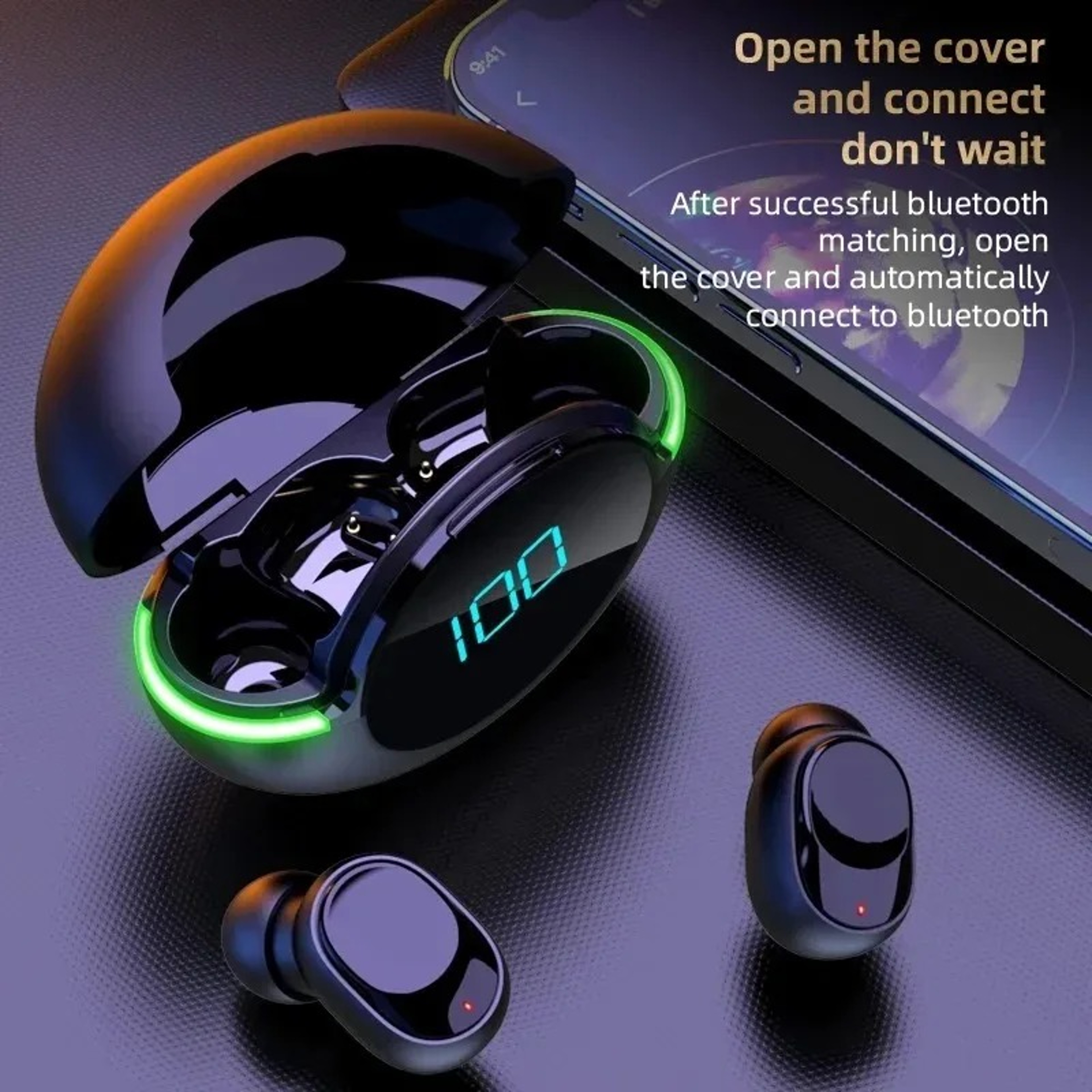 Bluetooth 53 Wireless Earbuds With LED Display Waterproof Sports Gaming Earphones 5