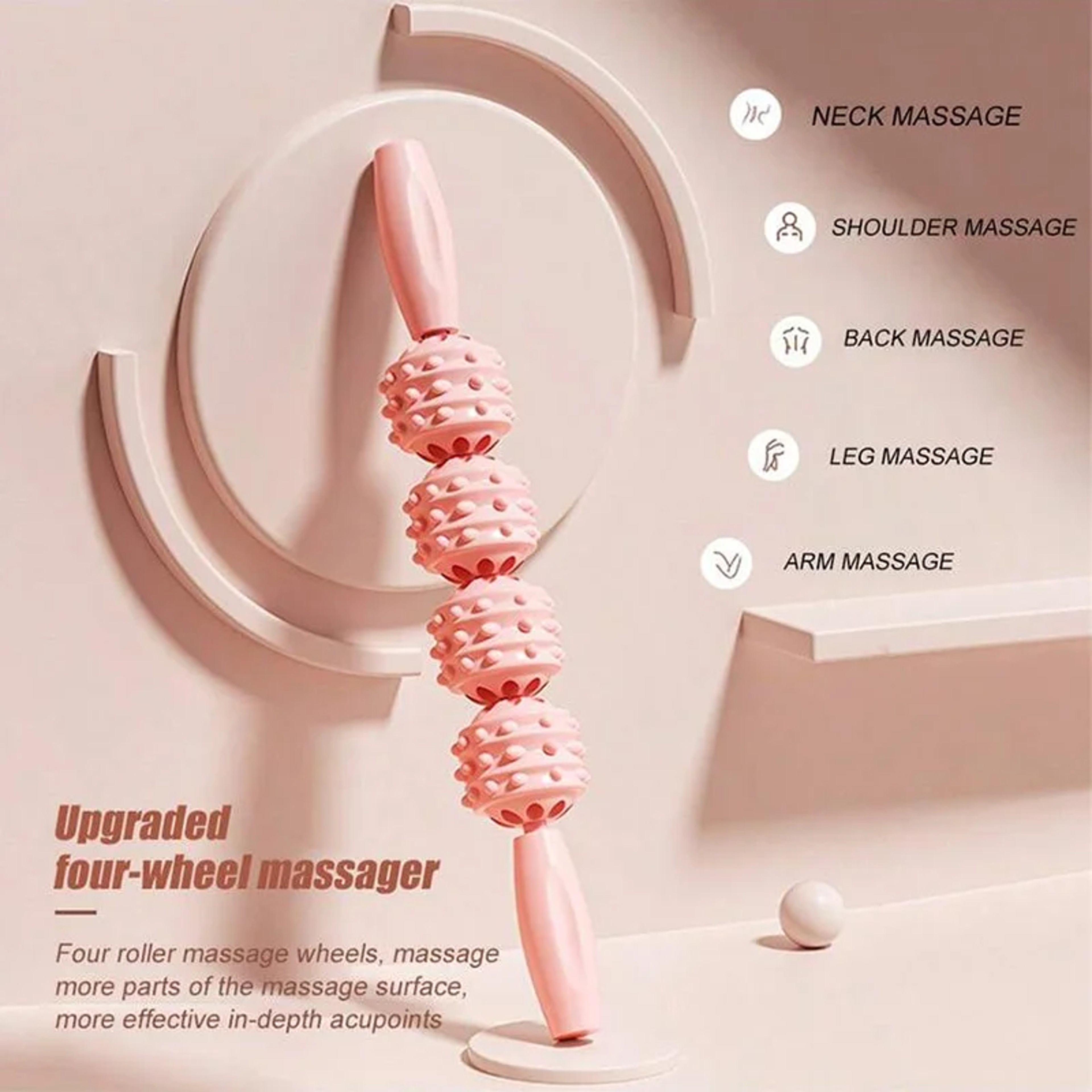 4 Roller Massage Stick Handheld Muscle Roller Stick For Deep Tissue Body Relaxation  Fitness Recove 4