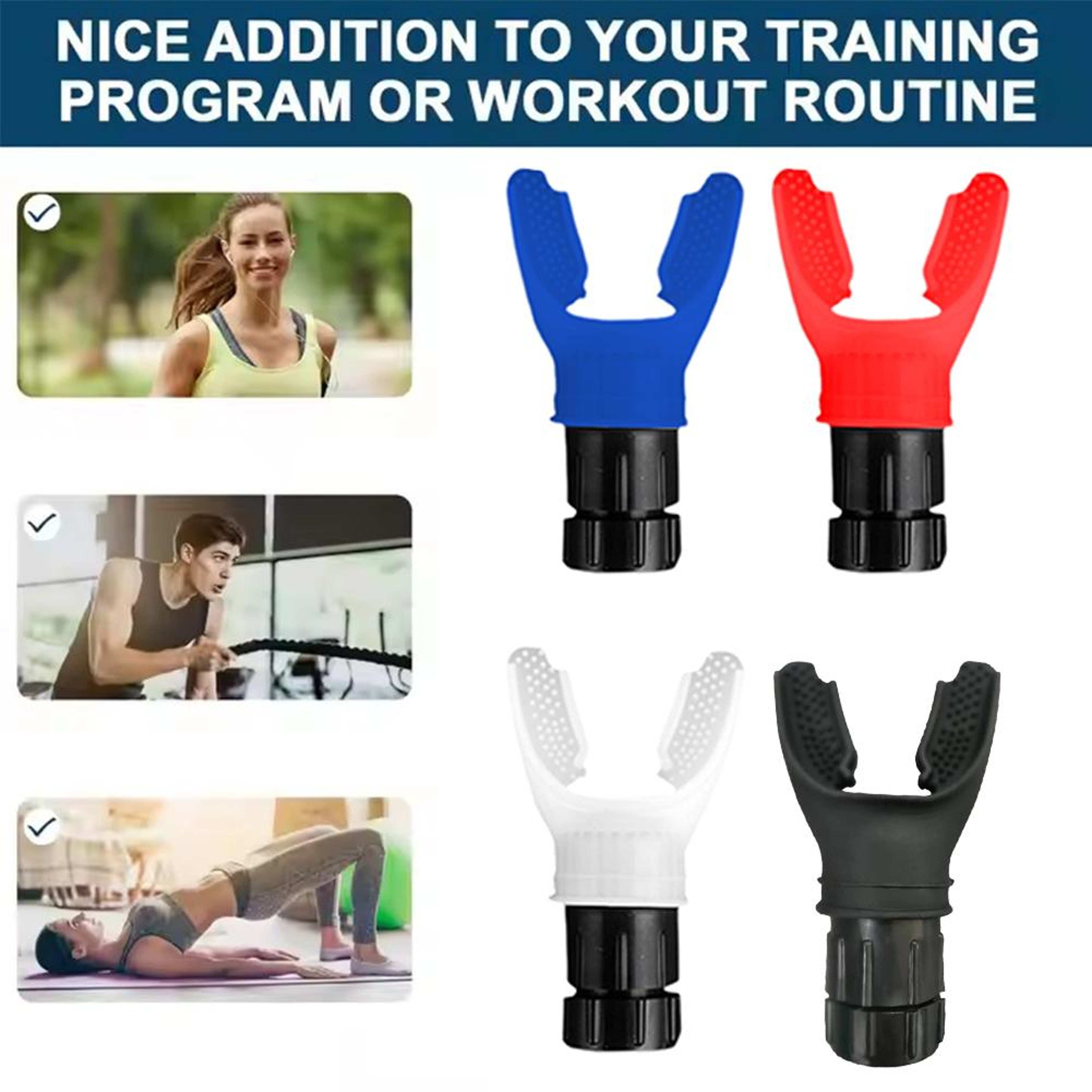 Adjustable Breathing Trainer Portable Lung Capacity Trainer with Silicone Mouthpiece – view 3