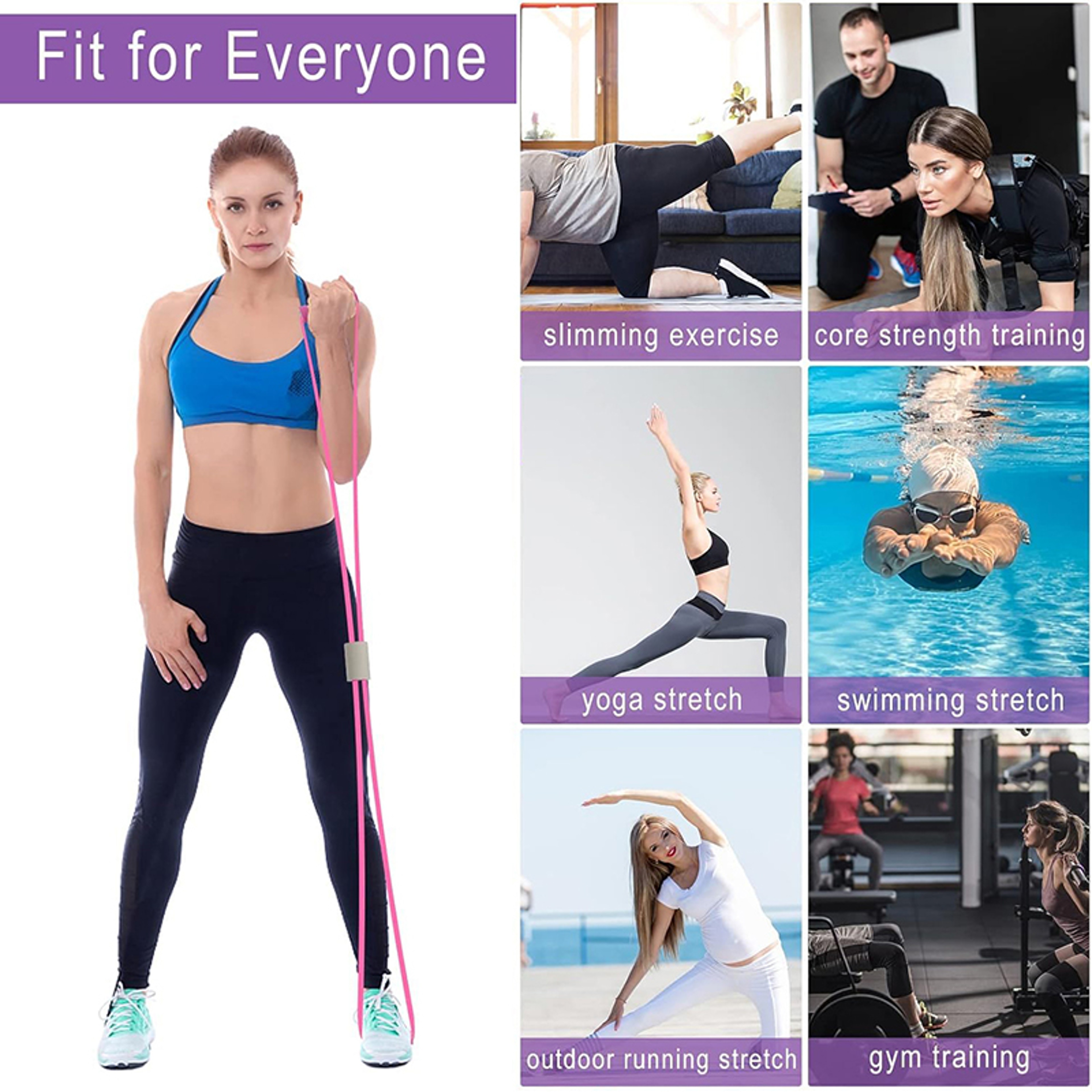 Figure 8 Resistance Band With Handles For Full Body Strength  Chest Training 4