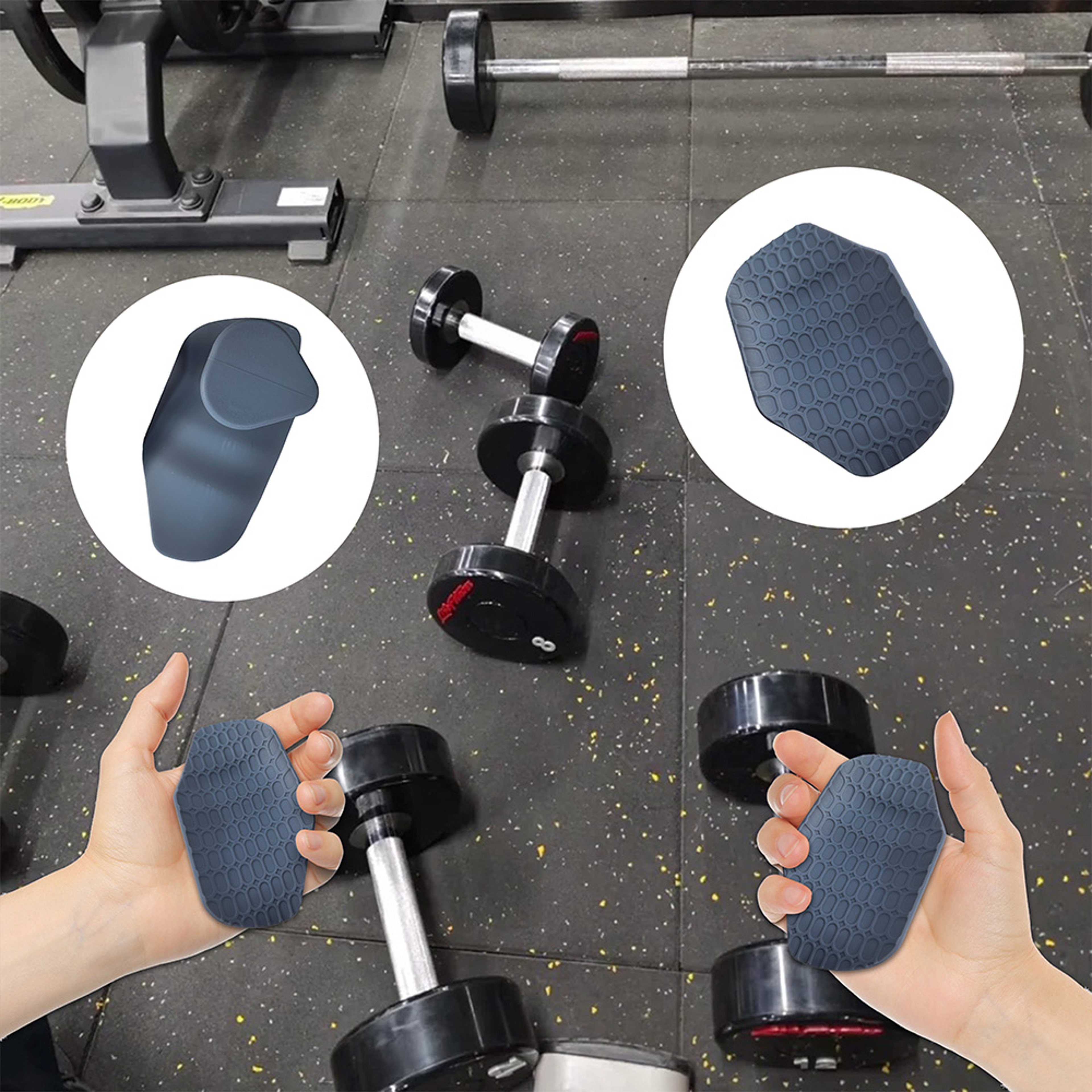 Silicone Weight Lifting Grips for Pull Ups, Gym Training & CrossFit Palm Protection – view 2