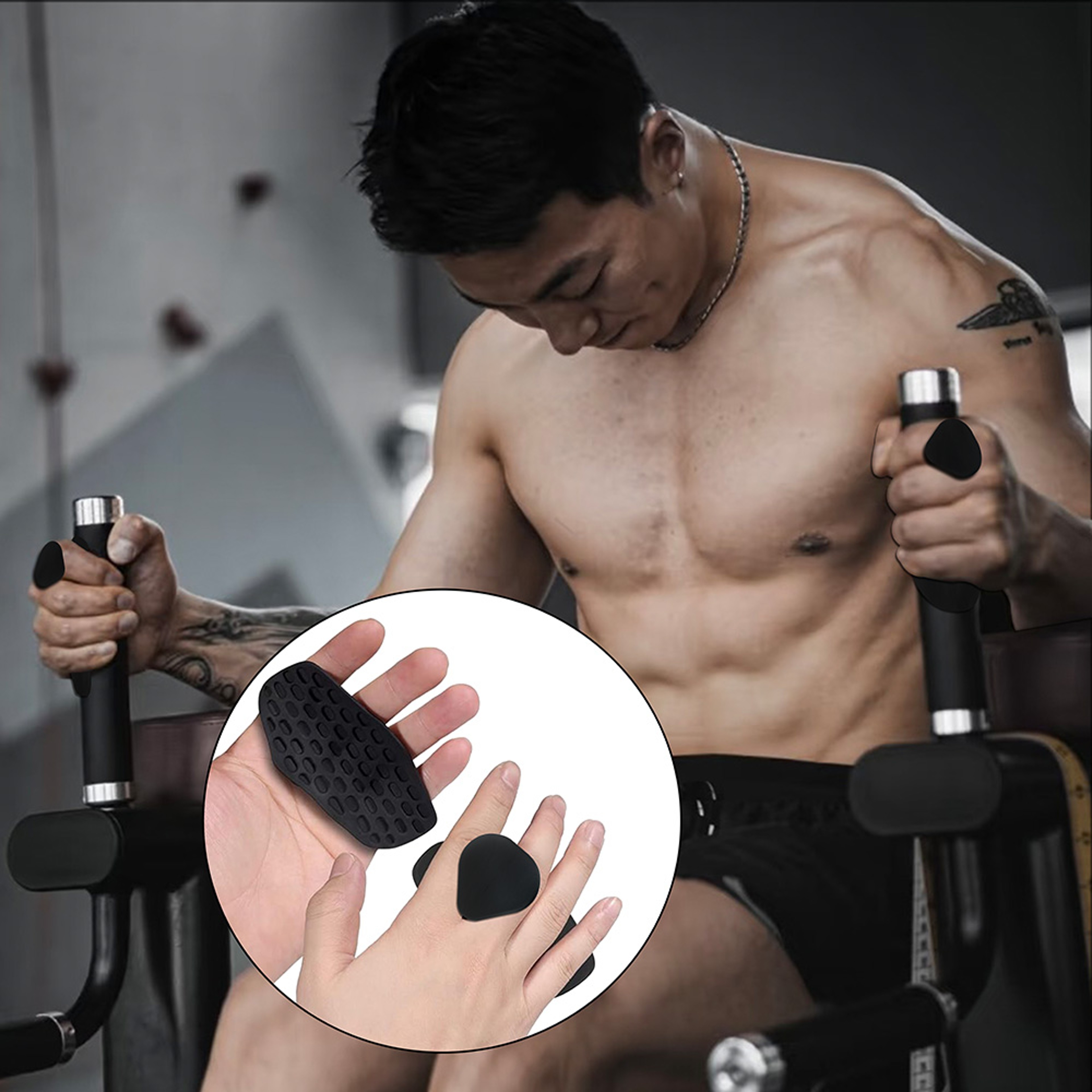 Silicone Weight Lifting Grips for Pull Ups, Gym Training & CrossFit Palm Protection – view 5