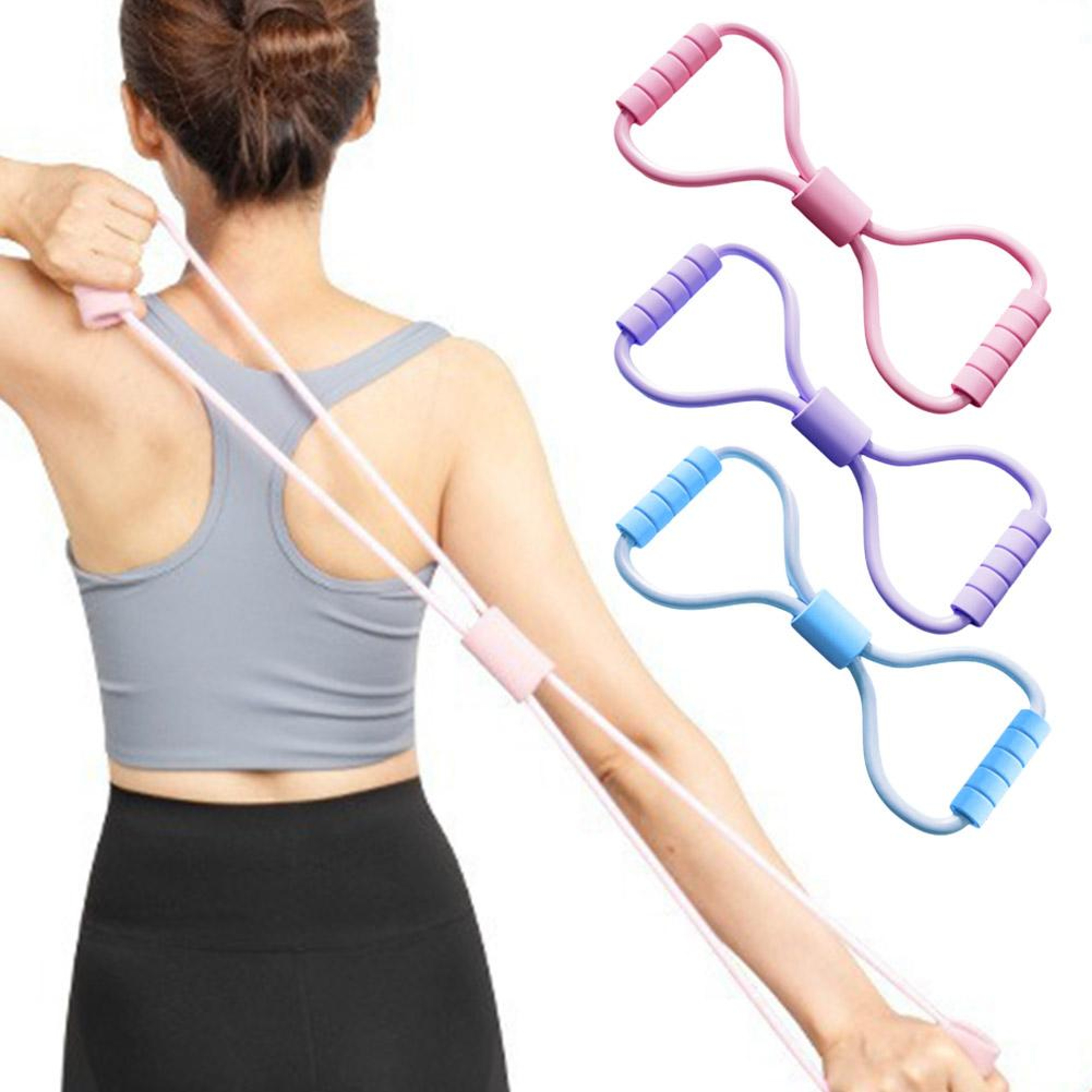 FlexLoop 8 Shaped Resistance Bands For Full Body Strength  Stretch Training 0