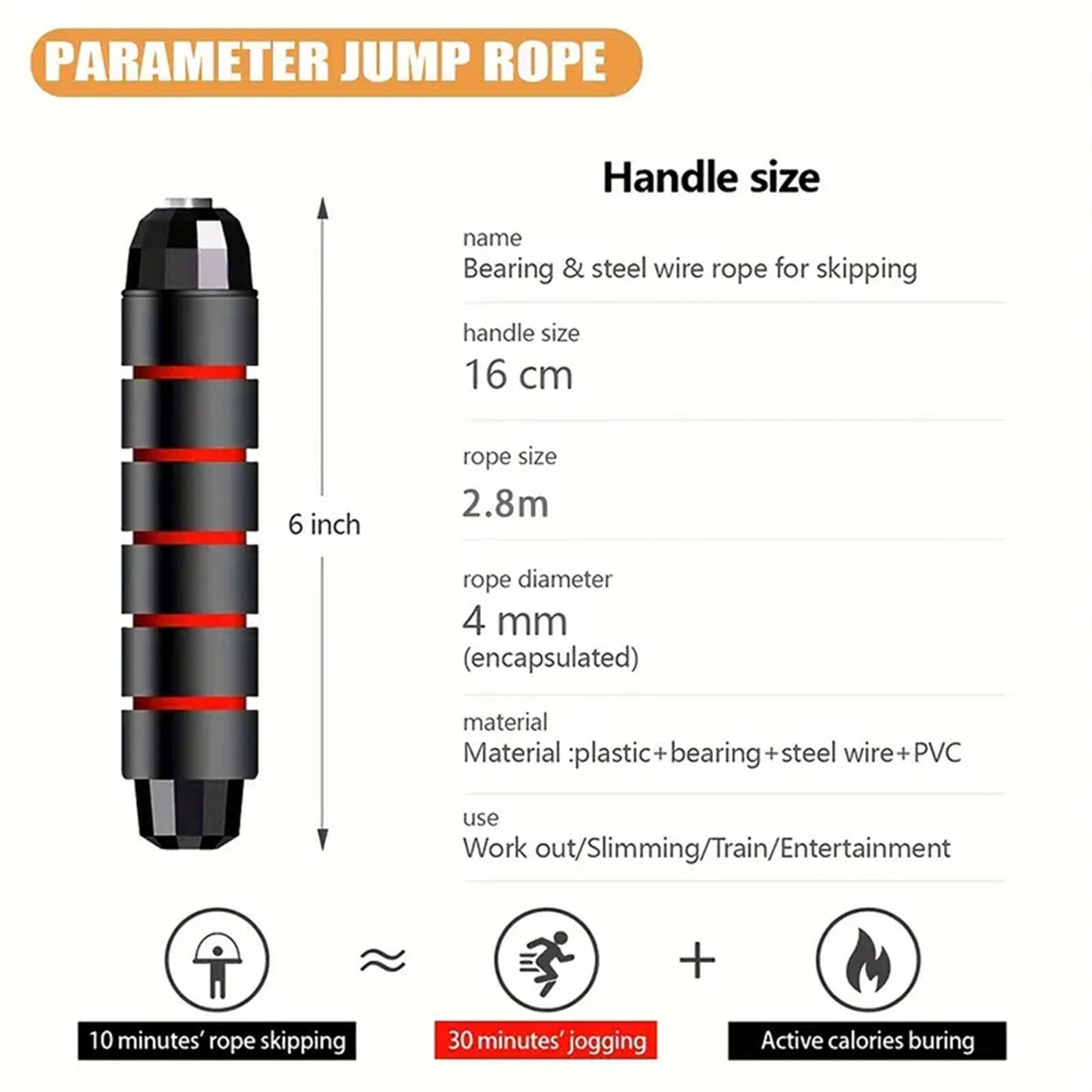 Adjustable Speed Jump Rope With Steel Wire Cable For Cardio Fitness  Home Workouts 5