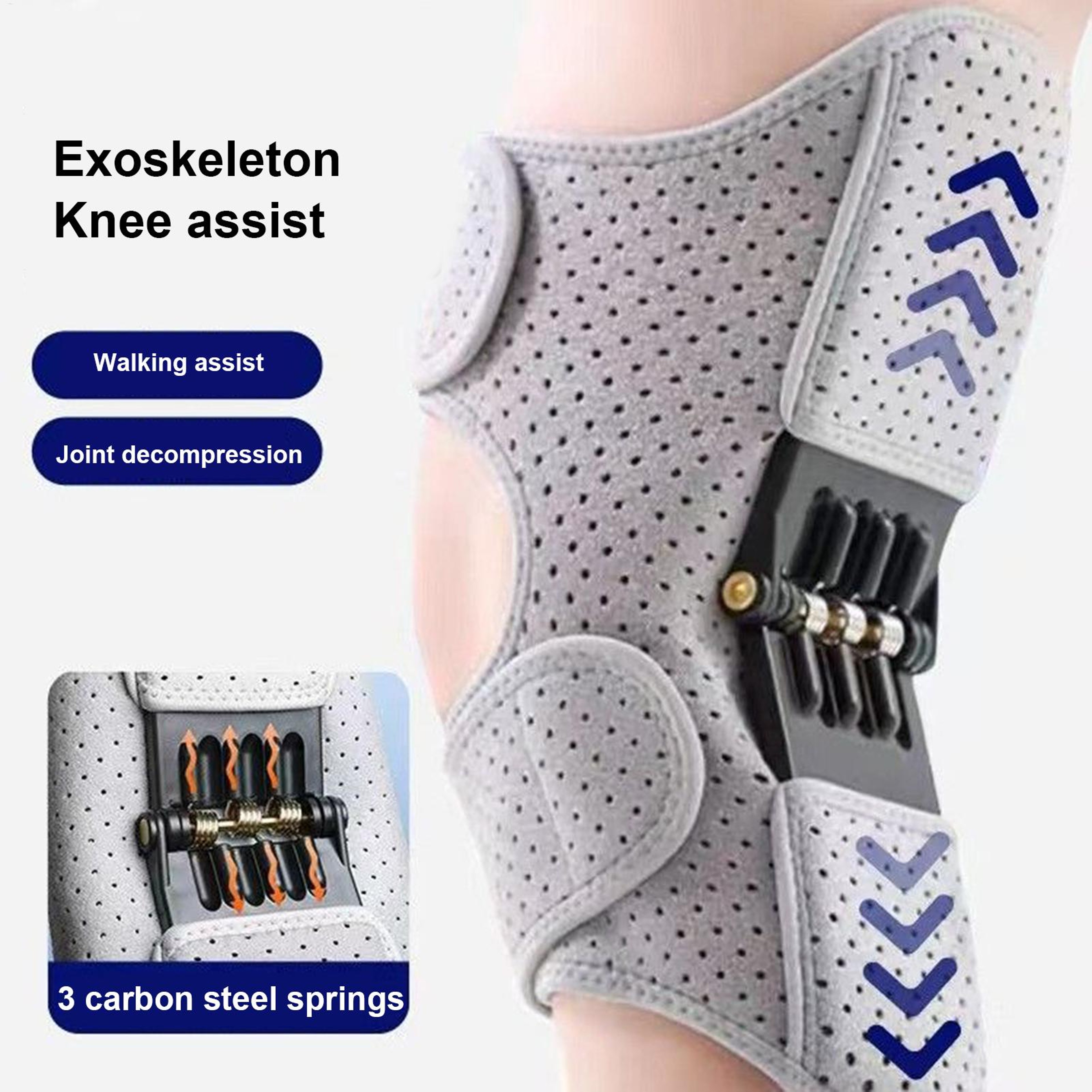 Spring Assist Knee Brace With Adjustable Joint Support  Breathable Compression Sleeve 3