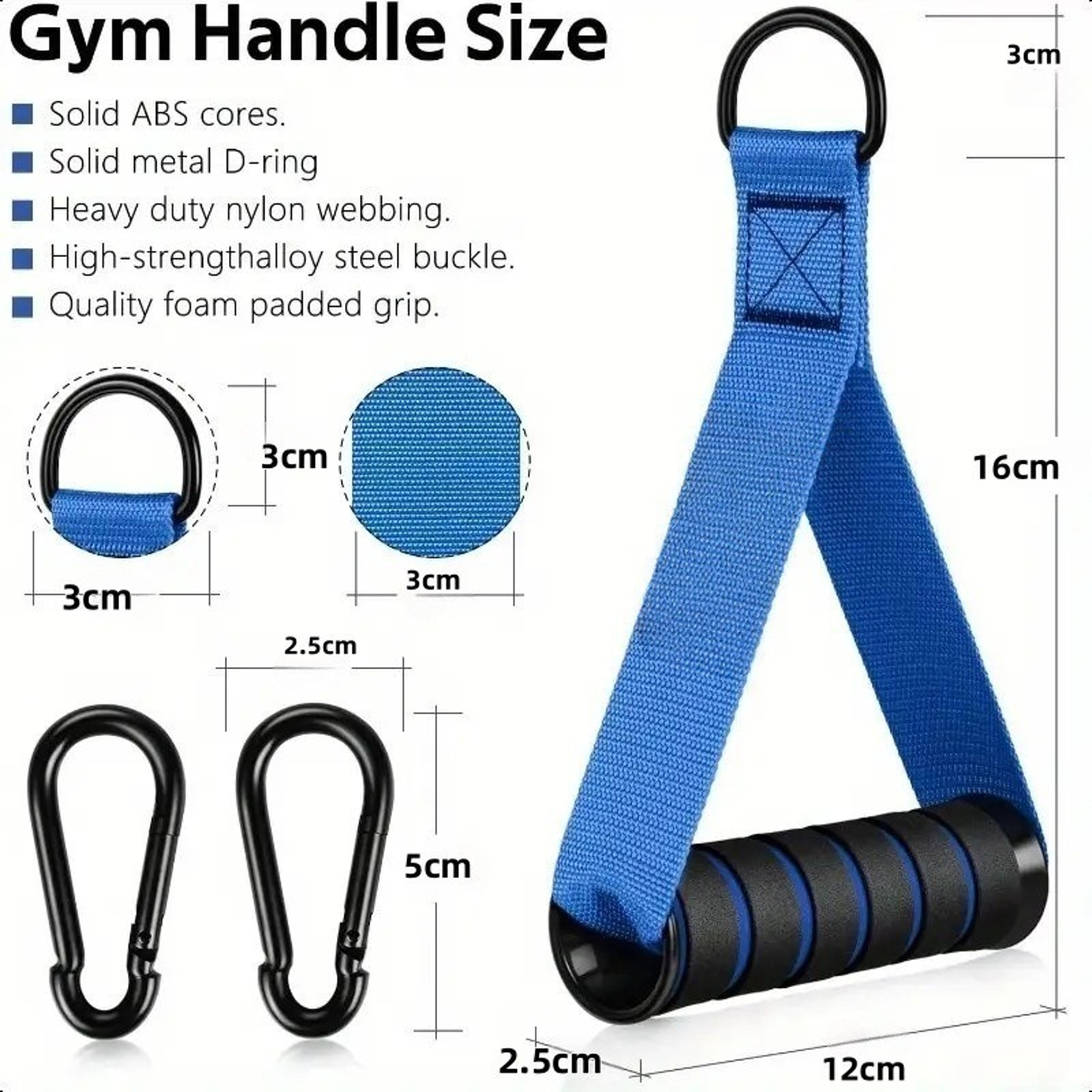 Heavy Duty Cable Machine Handles With D Ring Hooks For Gym Cable Systems  Resistance Bands 2