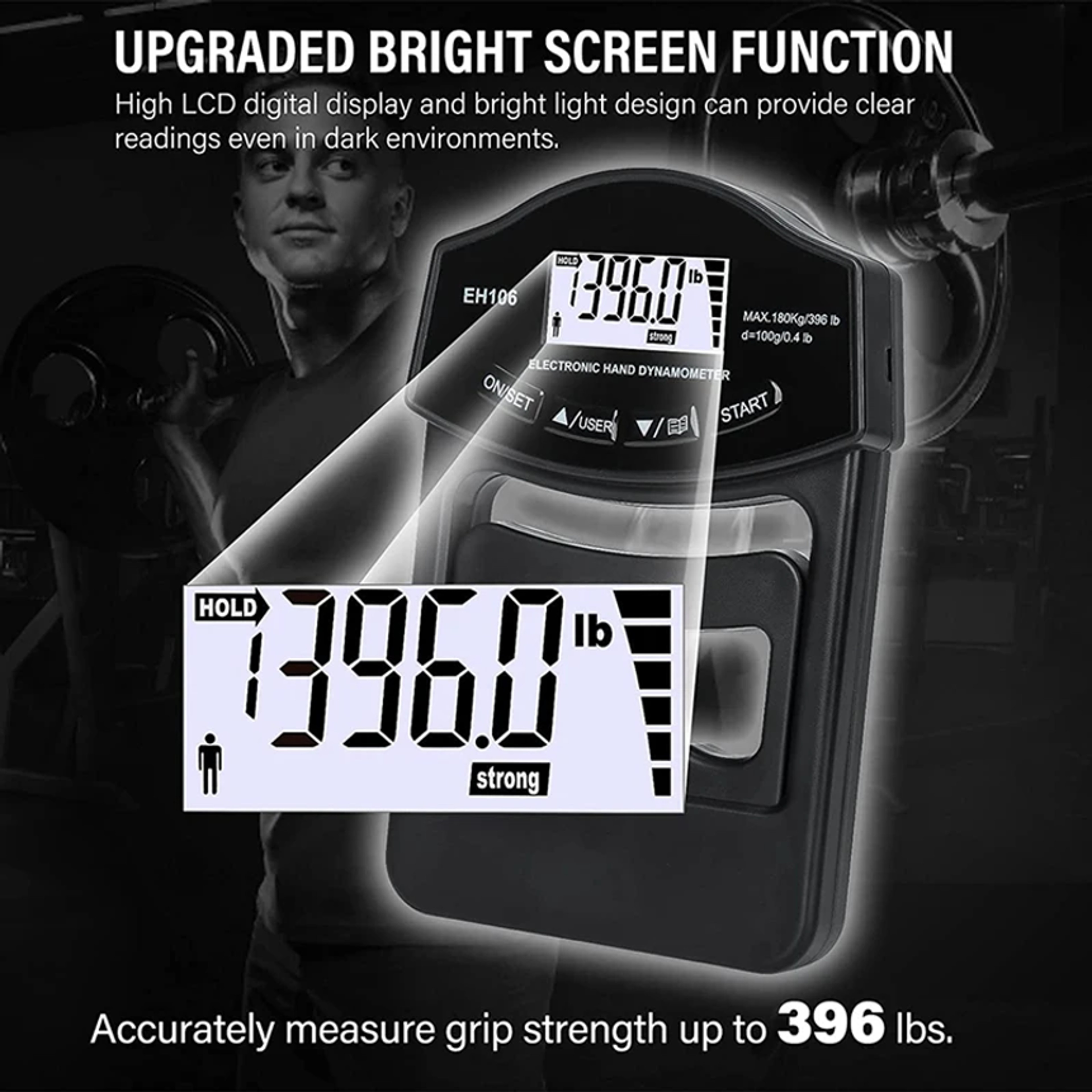 Digital Hand Dynamometer Grip Strength Tester LCD Hand Grip Strength Meter – view 6