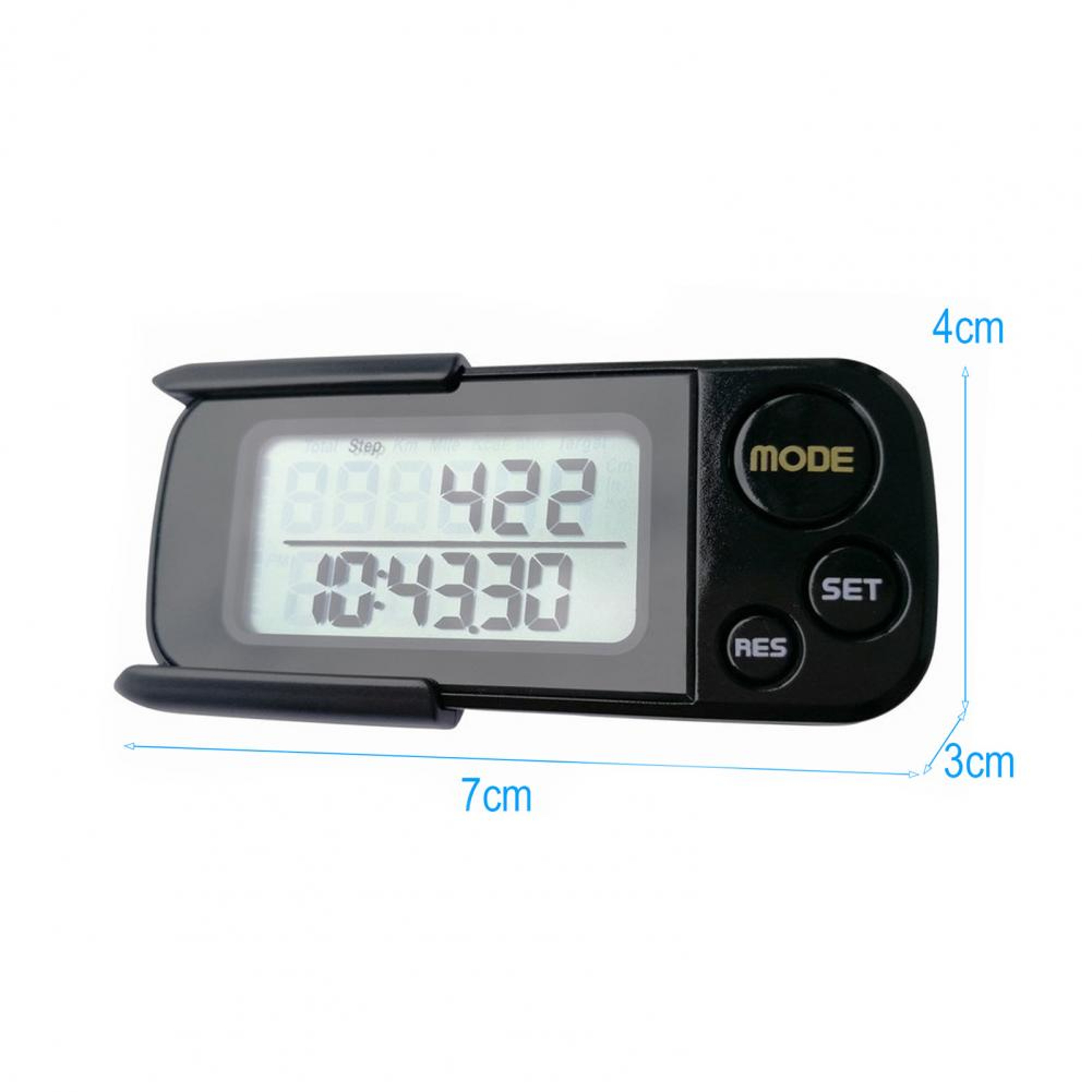 ActiveStride 3D Pedometer Step Counter With LCD Display Clip  Lanyard 4