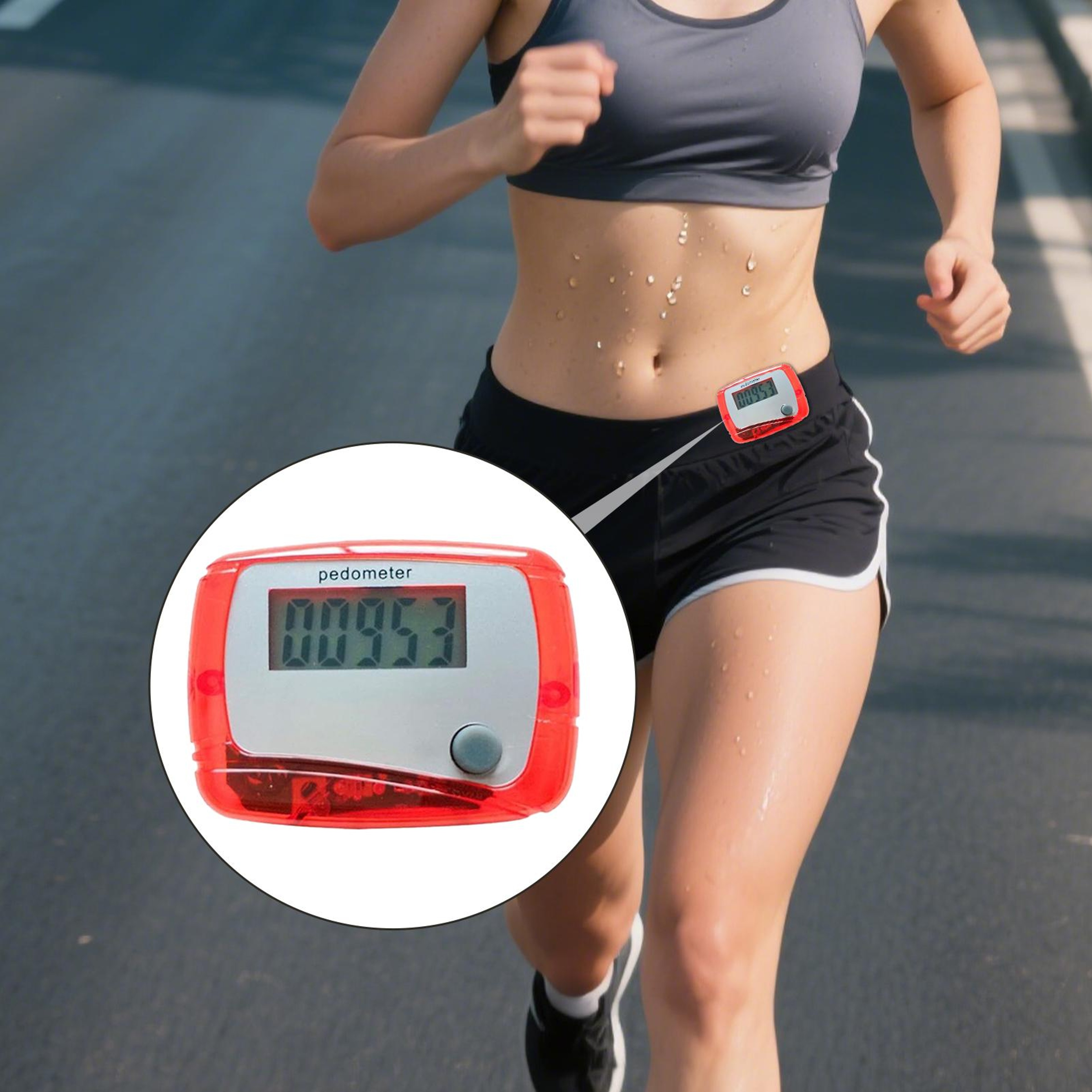 ActiveStep Digital Pedometer Pocket Step Counter For Walking Running  Hiking 0