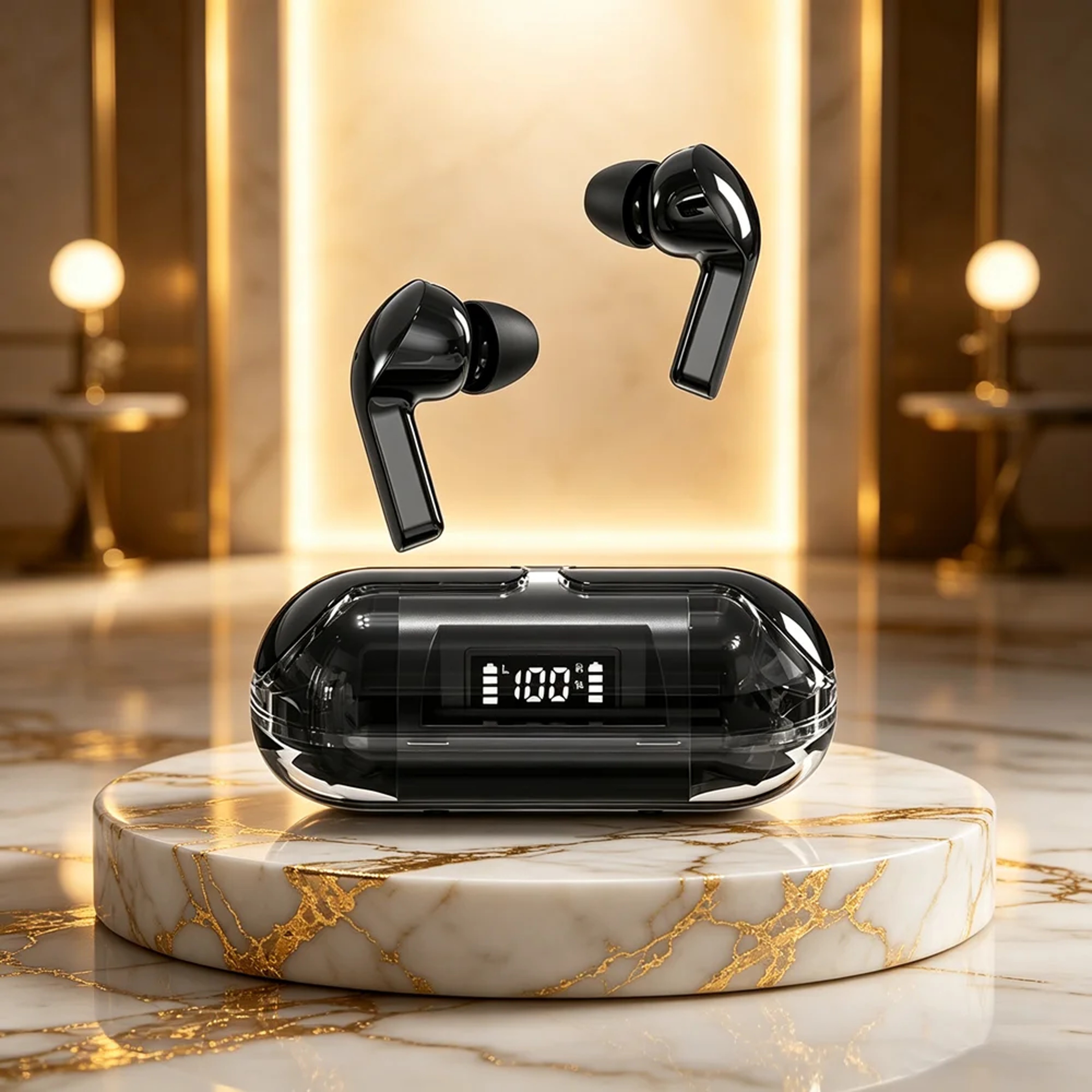 Smart Display Bluetooth Earbuds With Microphone Wireless Stereo TWS Headphones 2