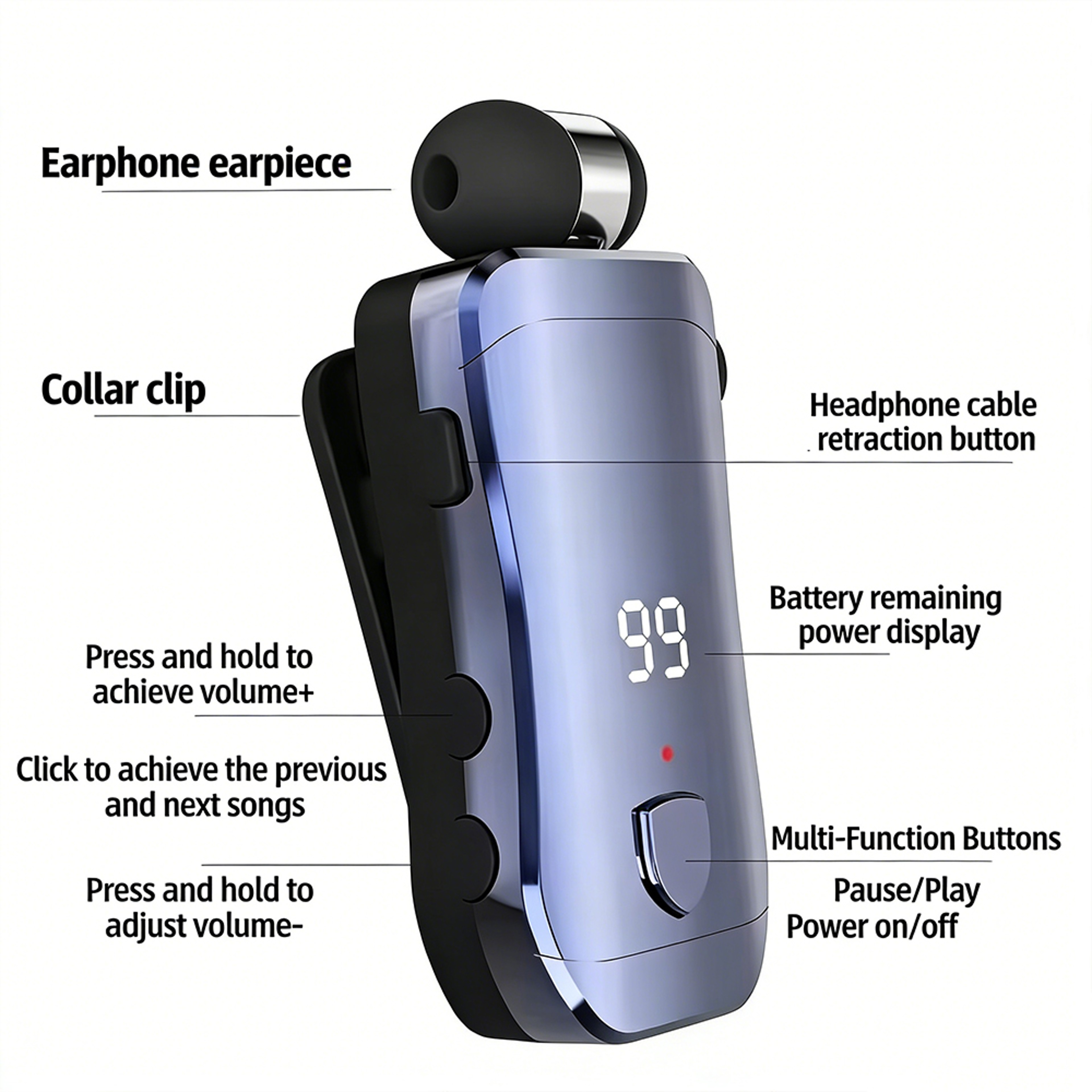 X200 Bluetooth 53 Wireless Earbud With LED Display 20H Battery Business Bluetooth Headset 6