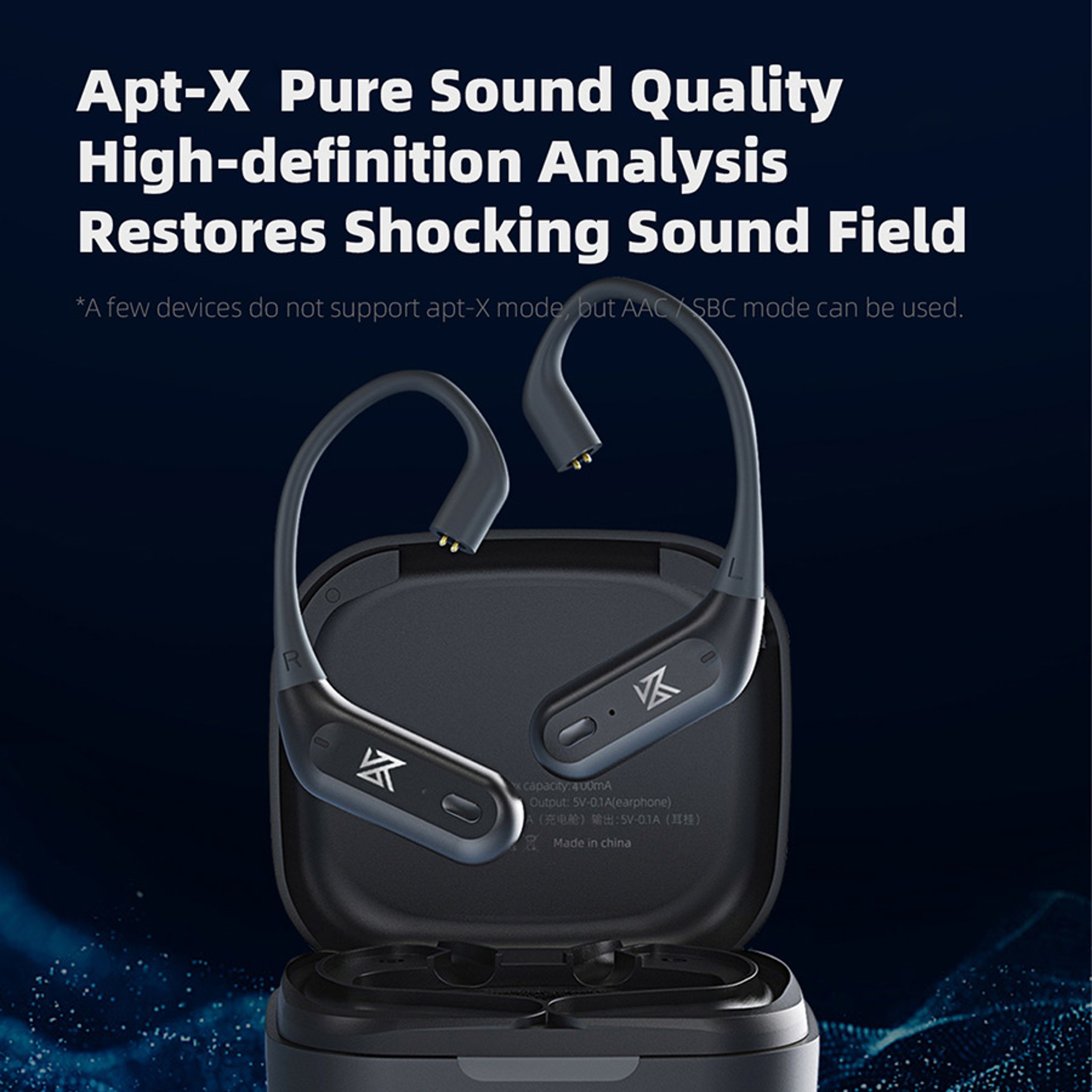AZ09 Pro Bluetooth Ear Hook Adapter with Charging Case for KZ Wired Earphones – view 3
