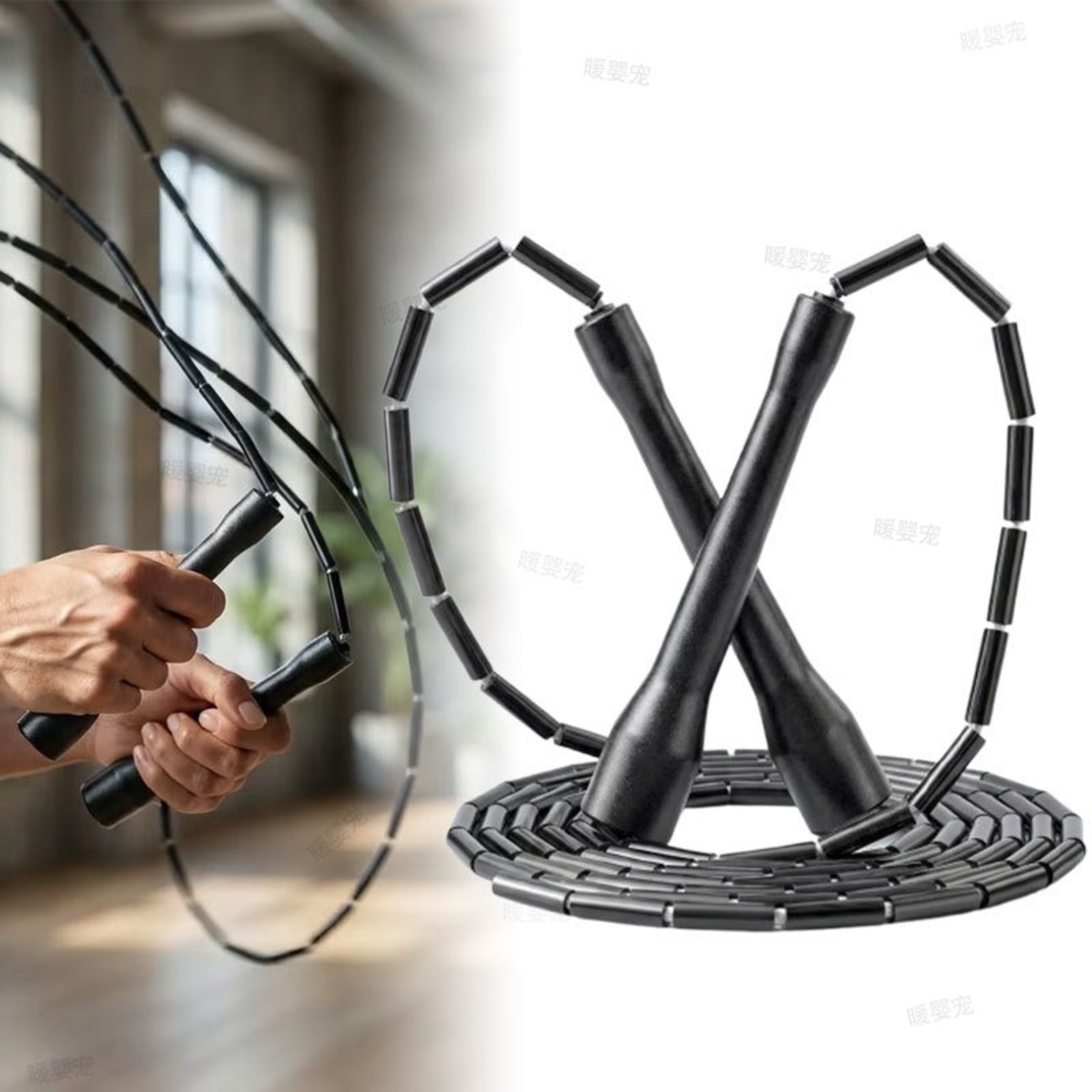 Beaded Fitness Jump Rope For Speed Training Boxing  Cardio Workouts 2