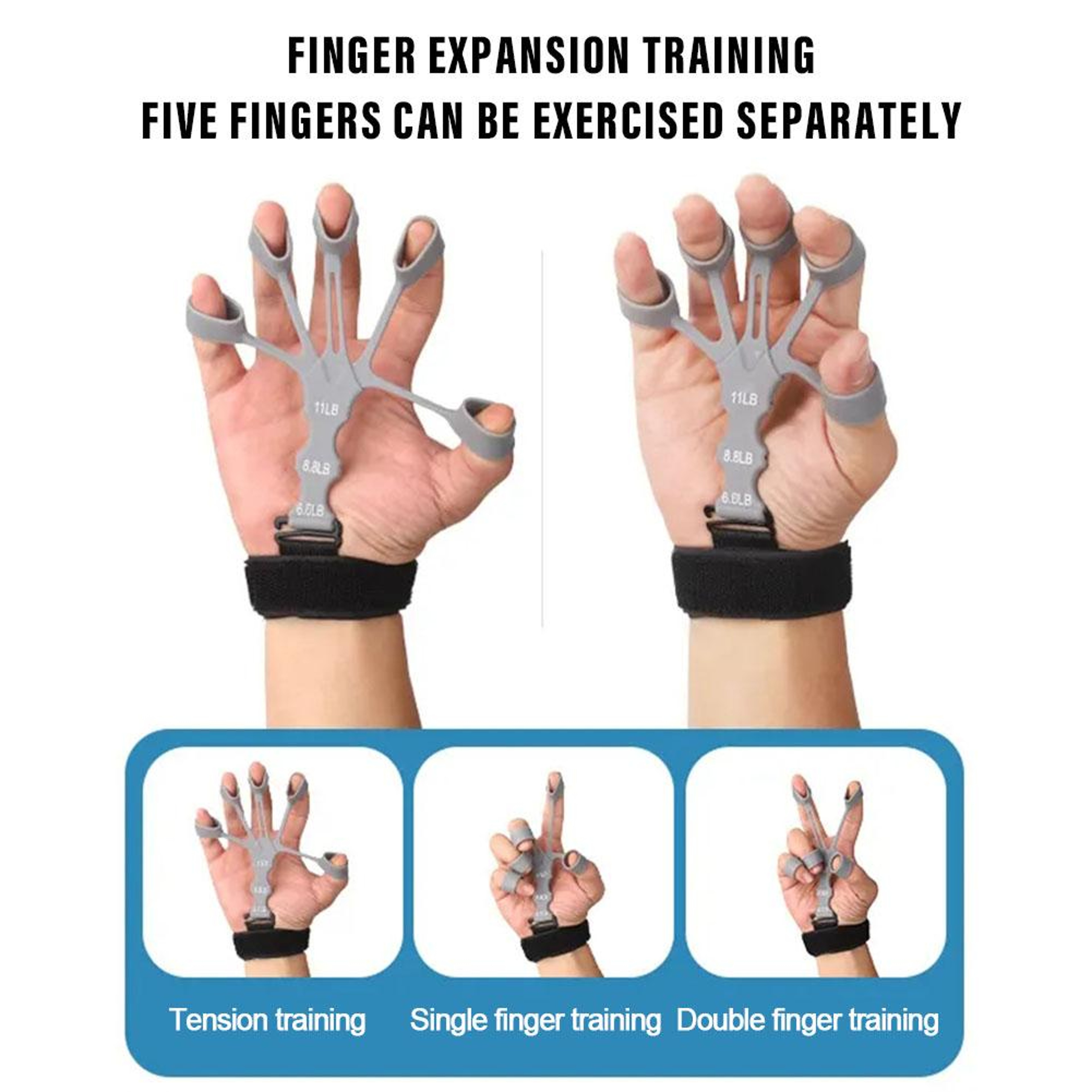 PowerFlex Hand Grip Strengthener  Finger Exerciser Adjustable Forearm Trainer For Grip And Wrist Re 4