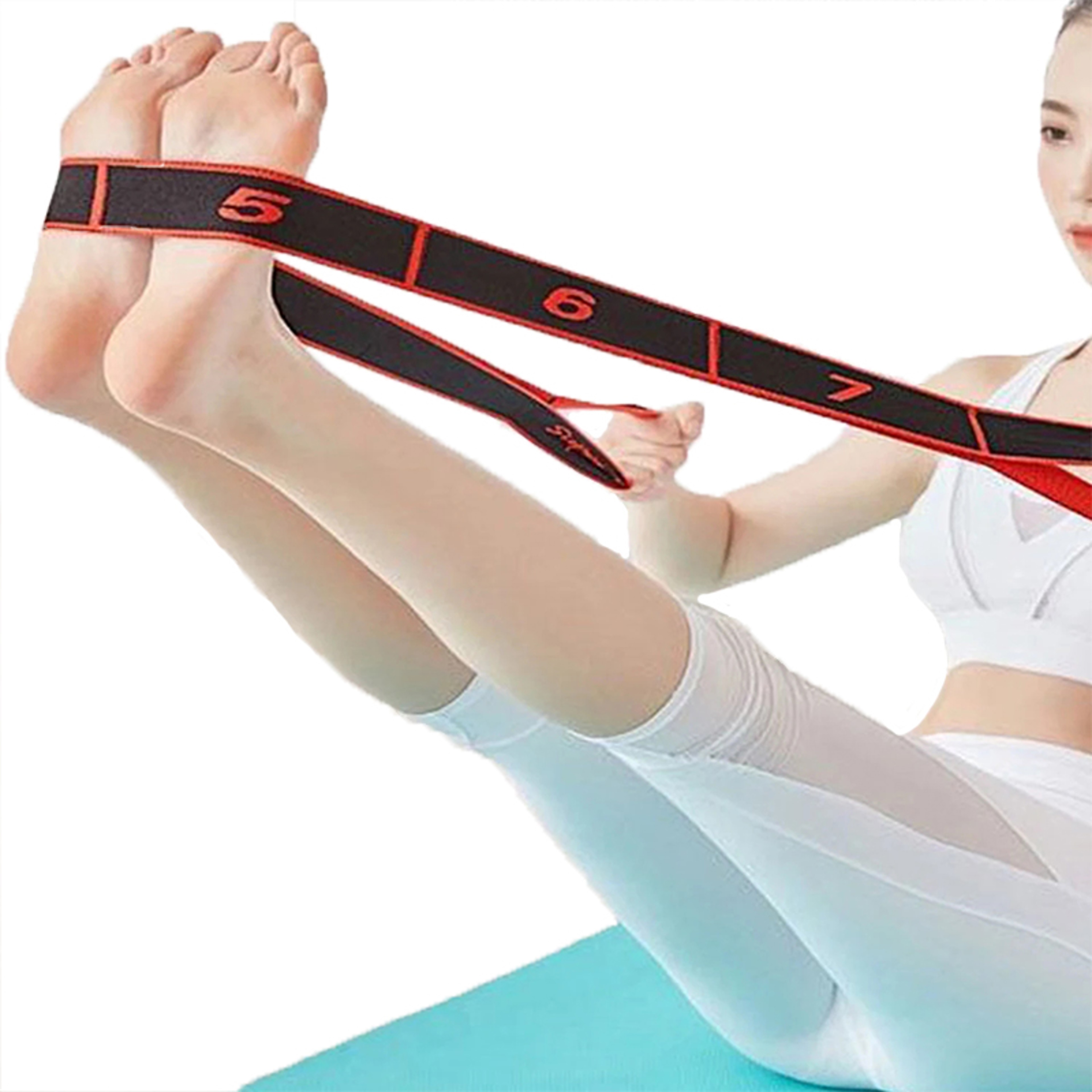 FlexAlign Yoga Stretch Strap  Resistance Bands For Yoga Pilates  Full Body Flexibility Training 0