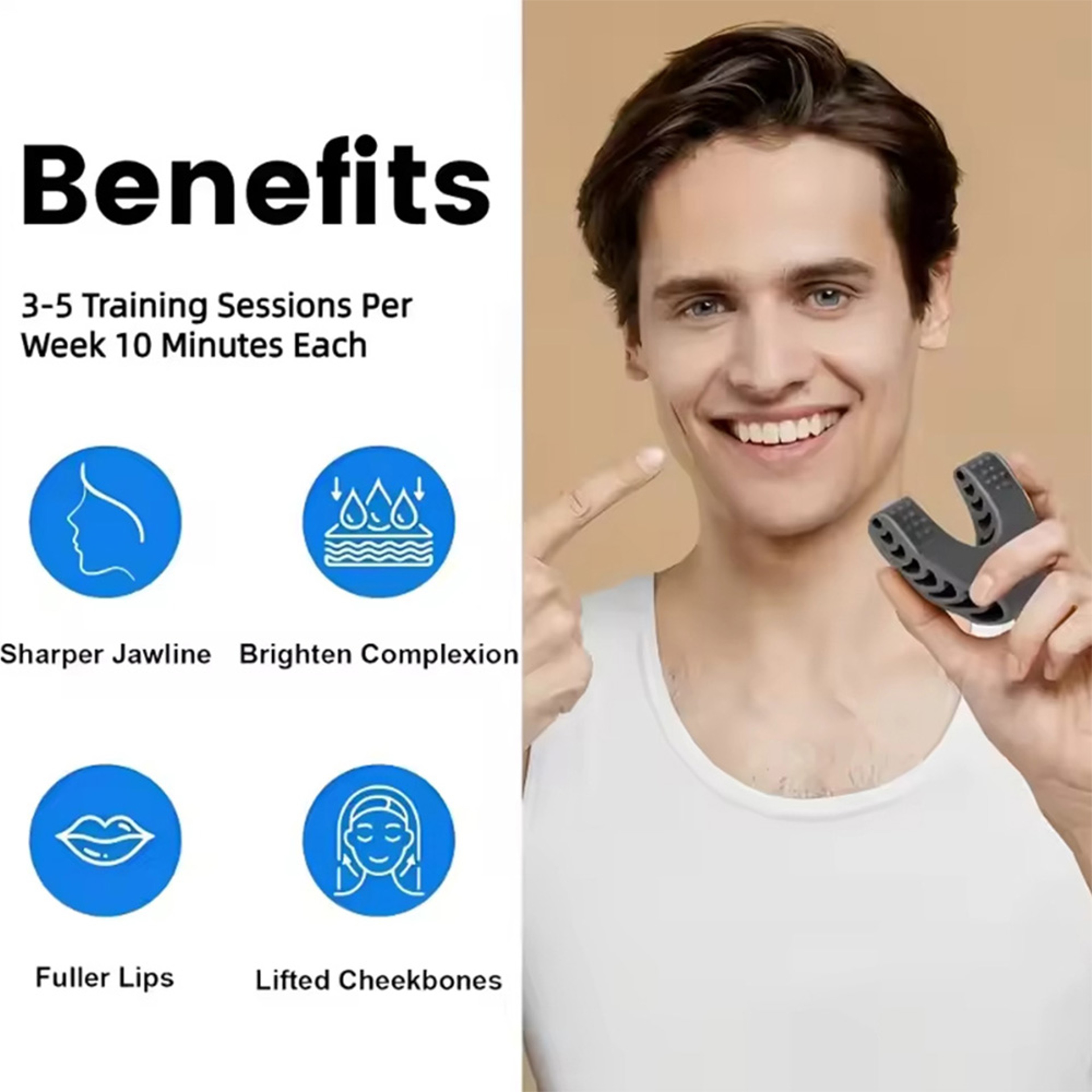 U Shape Silicone Jaw Exerciser Jawline Trainer For Facial Muscle  Neck Toning 5