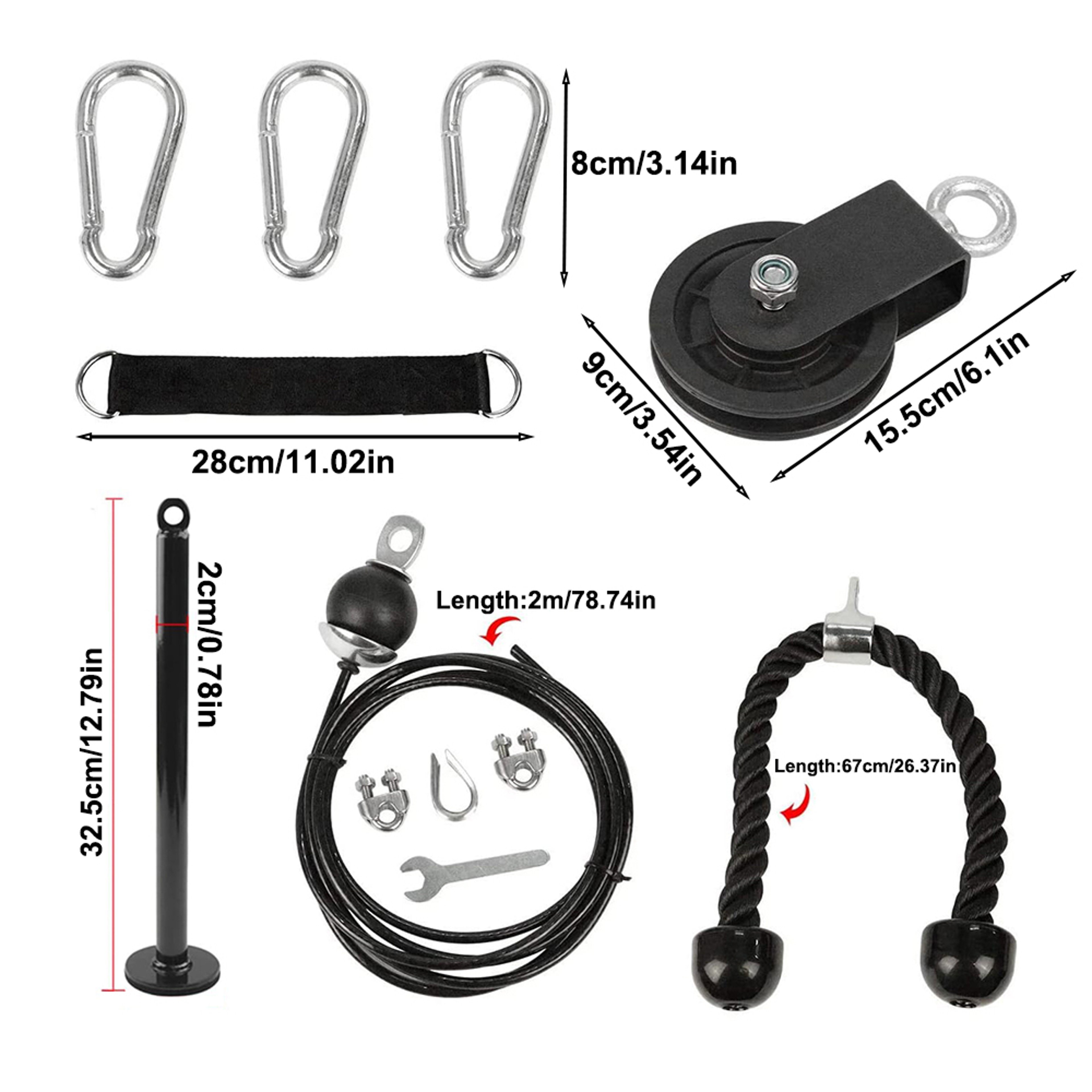 Home Gym Pulley System Cable Pulley Machine with Tricep Pulley Attachment for Full Upper Body Training – view 2