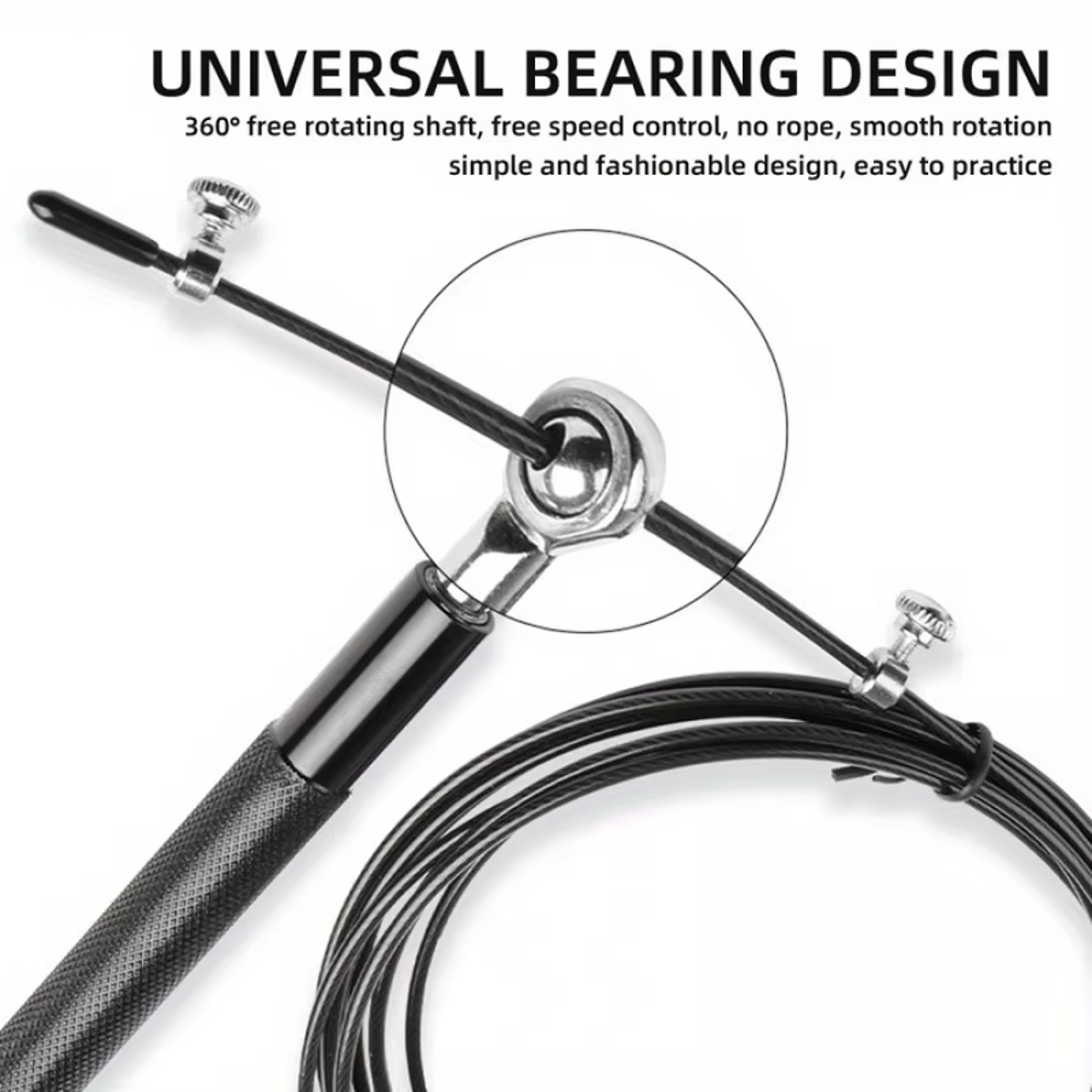 PowerSpin Speed Jump Rope Adjustable Steel Wire Fitness Skipping Rope With Aluminum Handles 2