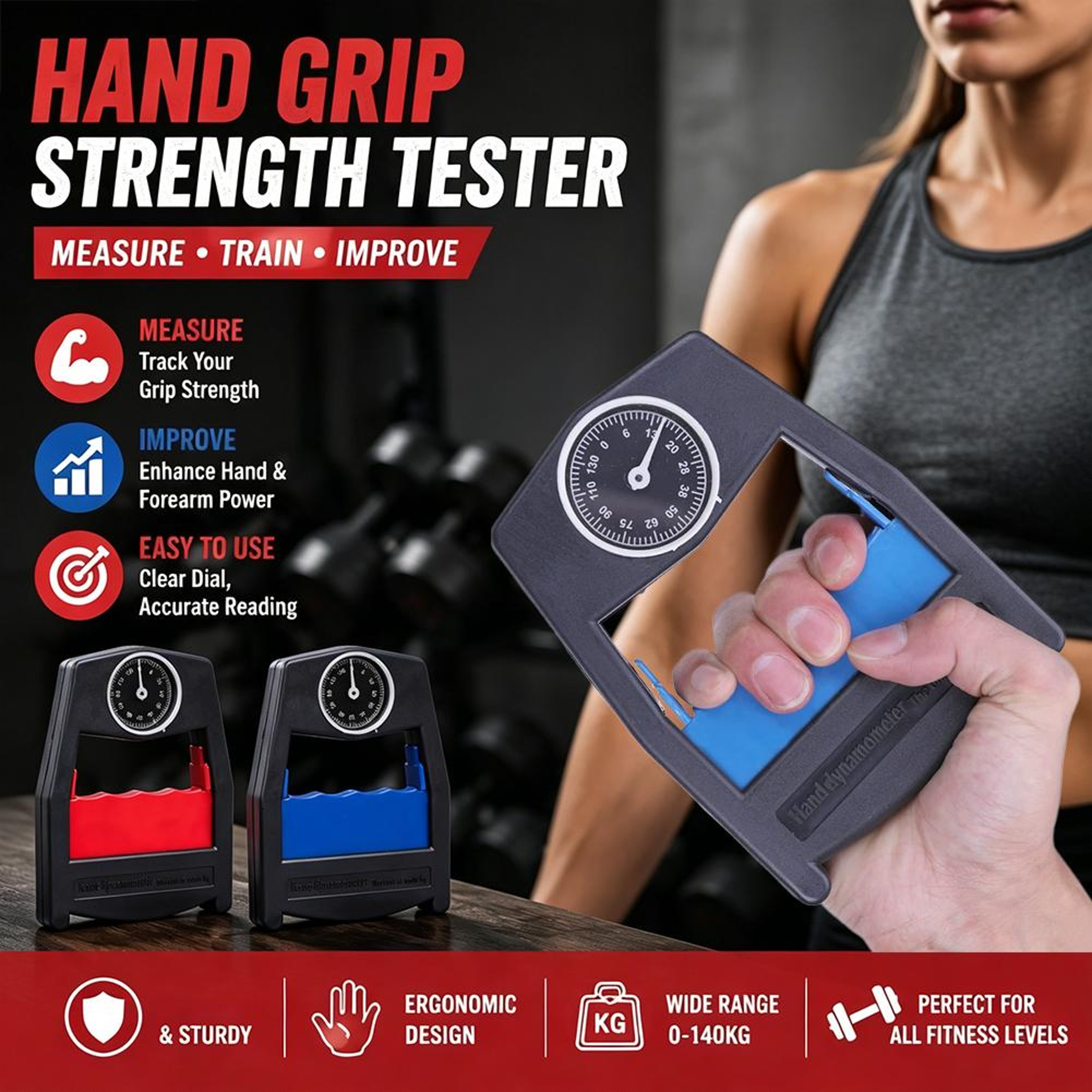 Grip Strength Tester Digital Hand Dynamometer Finger Strength Meter 3