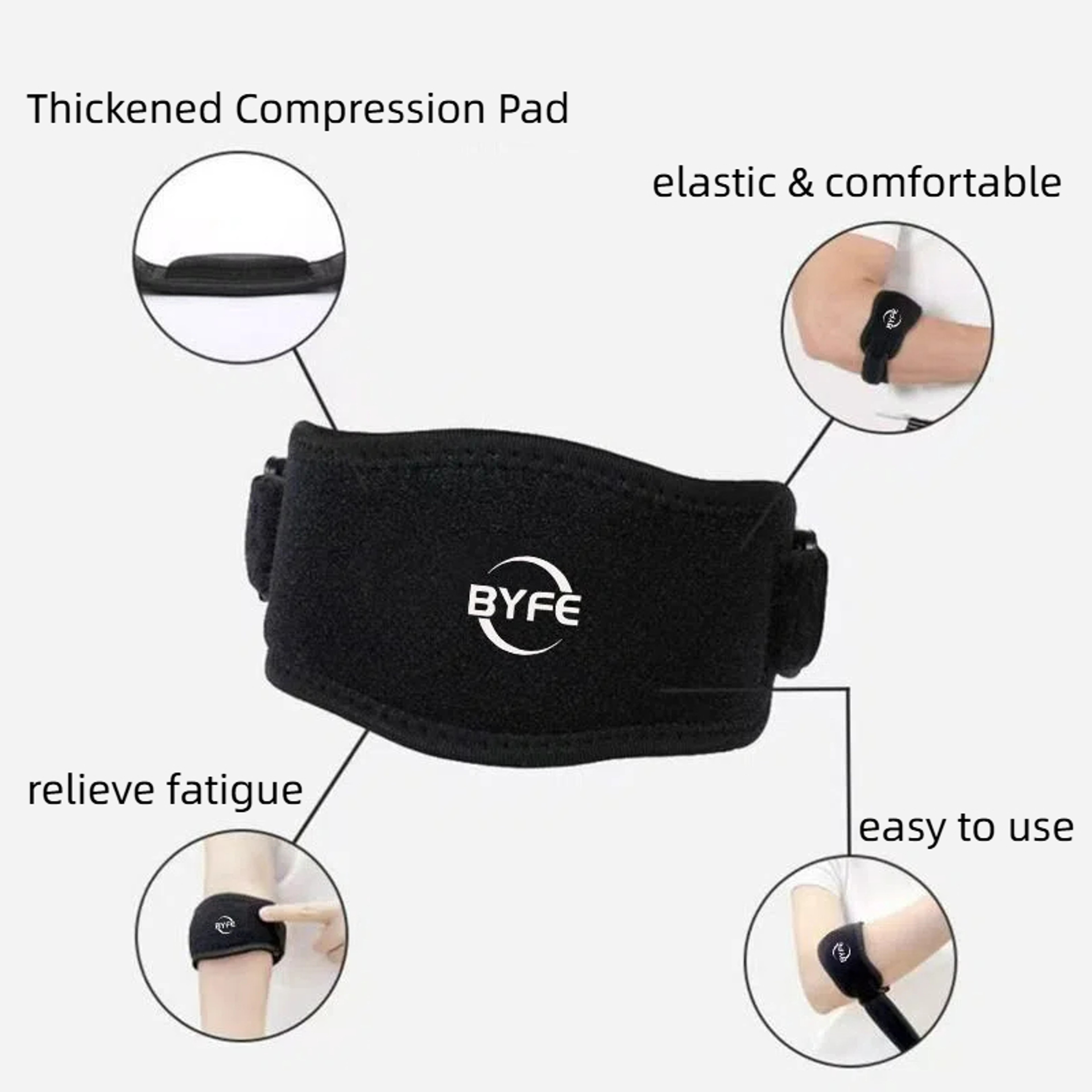 ReliefFit Tennis Elbow Brace With Compression Pad For Tendonitis  Golf Elbow Support 3