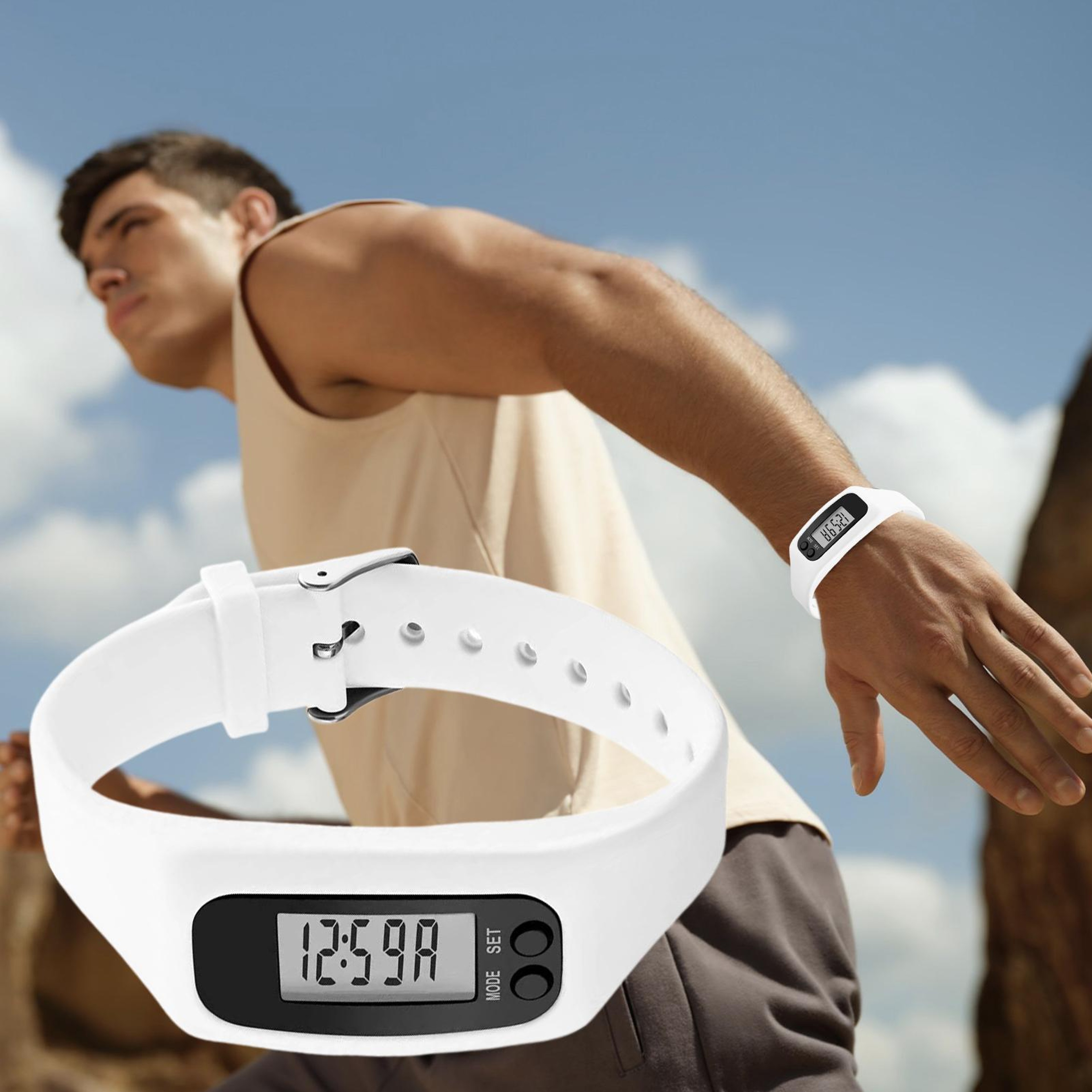 ActiveTrack Pedometer Watch LCD Step Counter Bracelet For Walking  Daily Fitness 3