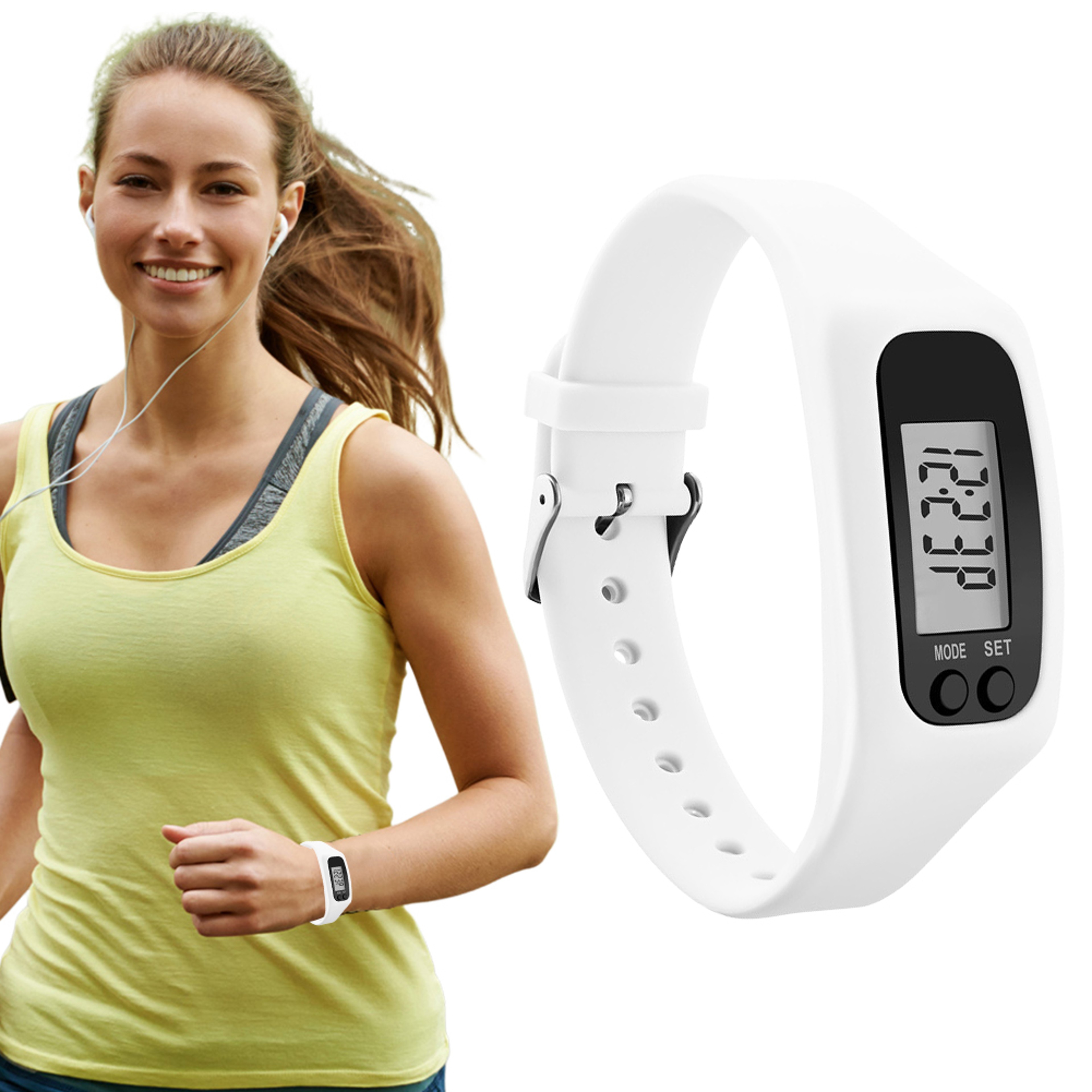 ActiveStep LED Pedometer Bracelet Step Tracker with Calorie Counter for Walking & Running – view 1
