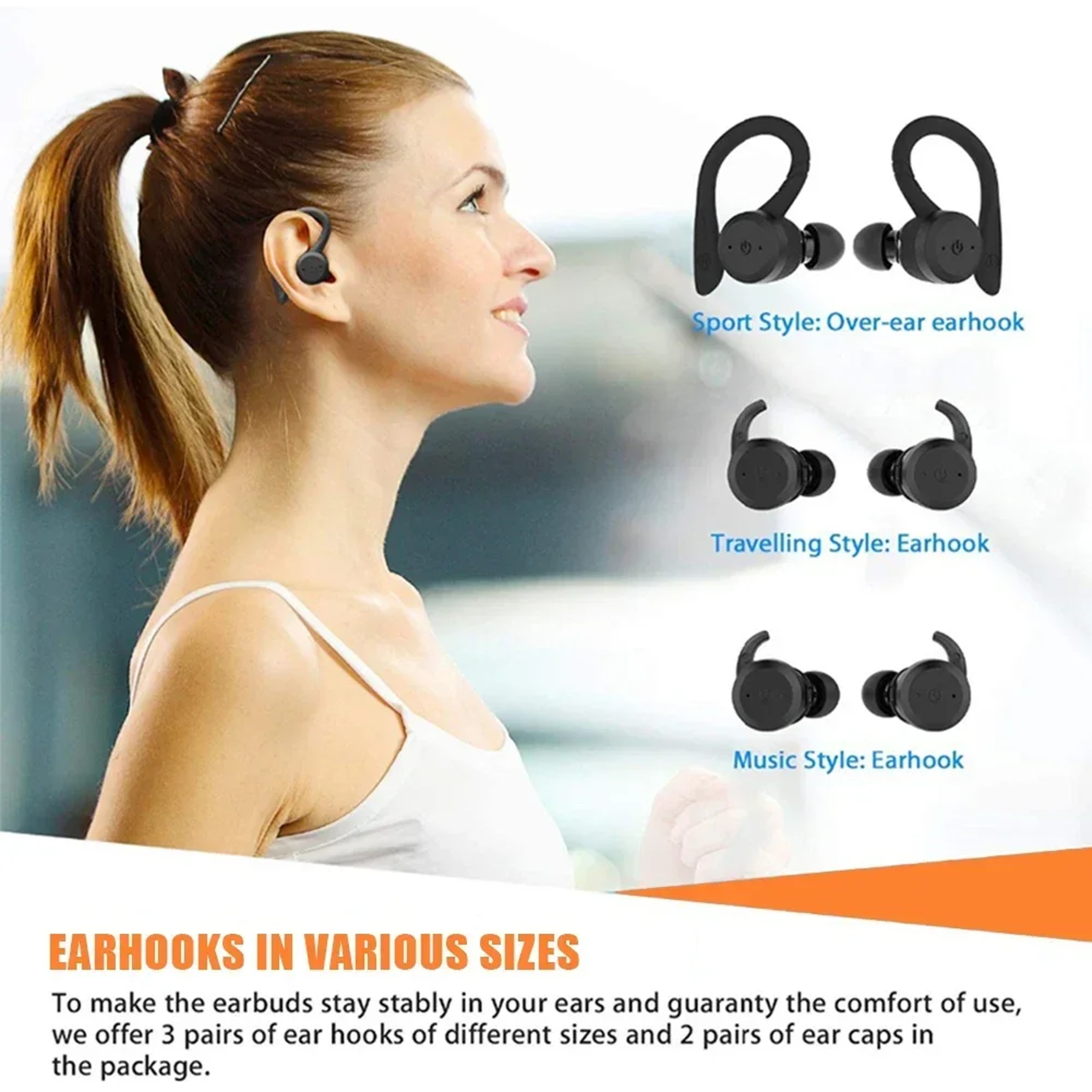 AquaBeat Waterproof Bluetooth Earbuds IPX7 Sport Wireless Swimming Headphones With 20H Playtime 5