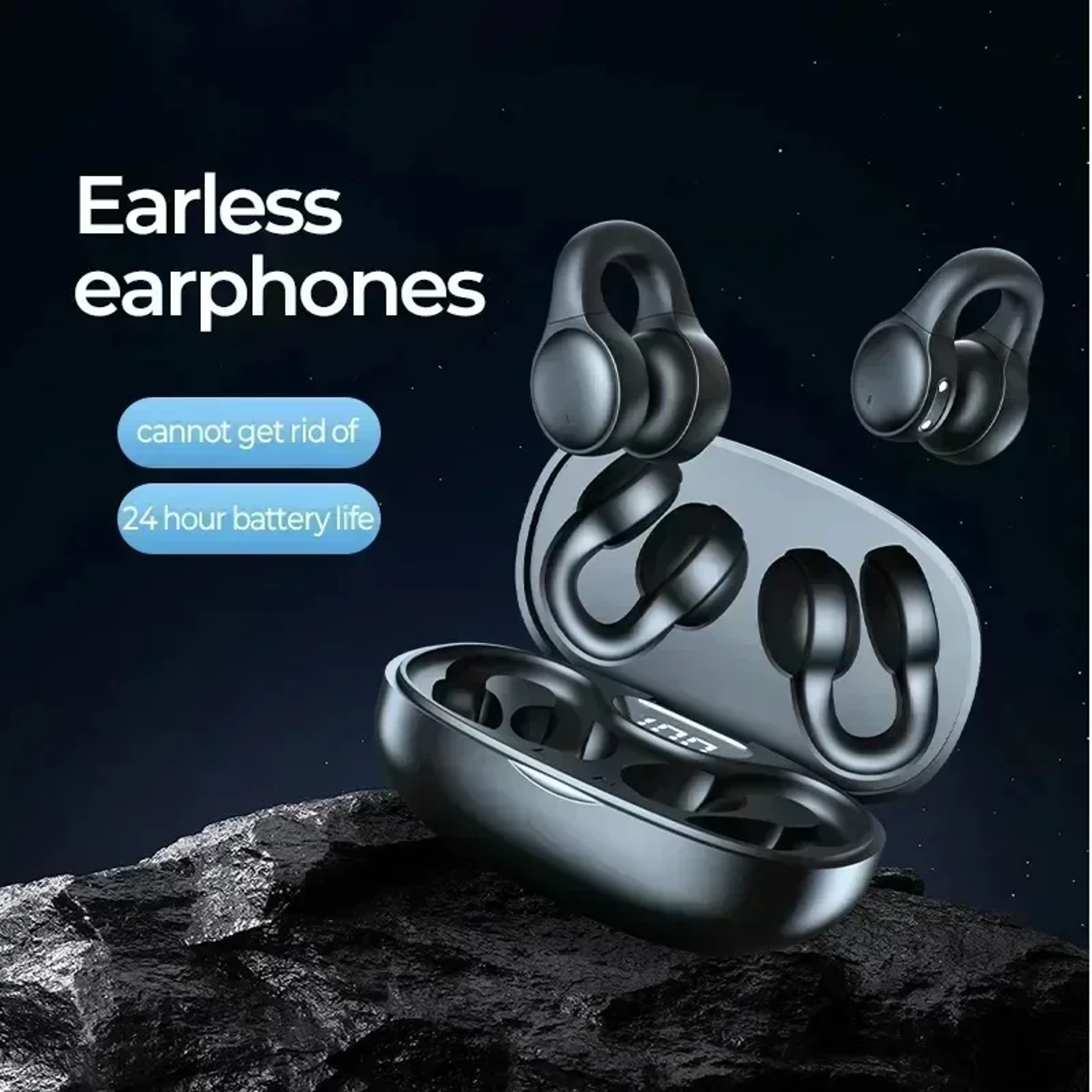Clip On Bluetooth 53 Earbuds Noise Cancelling Wireless Sports  Gaming Headphones With HD Mic 3