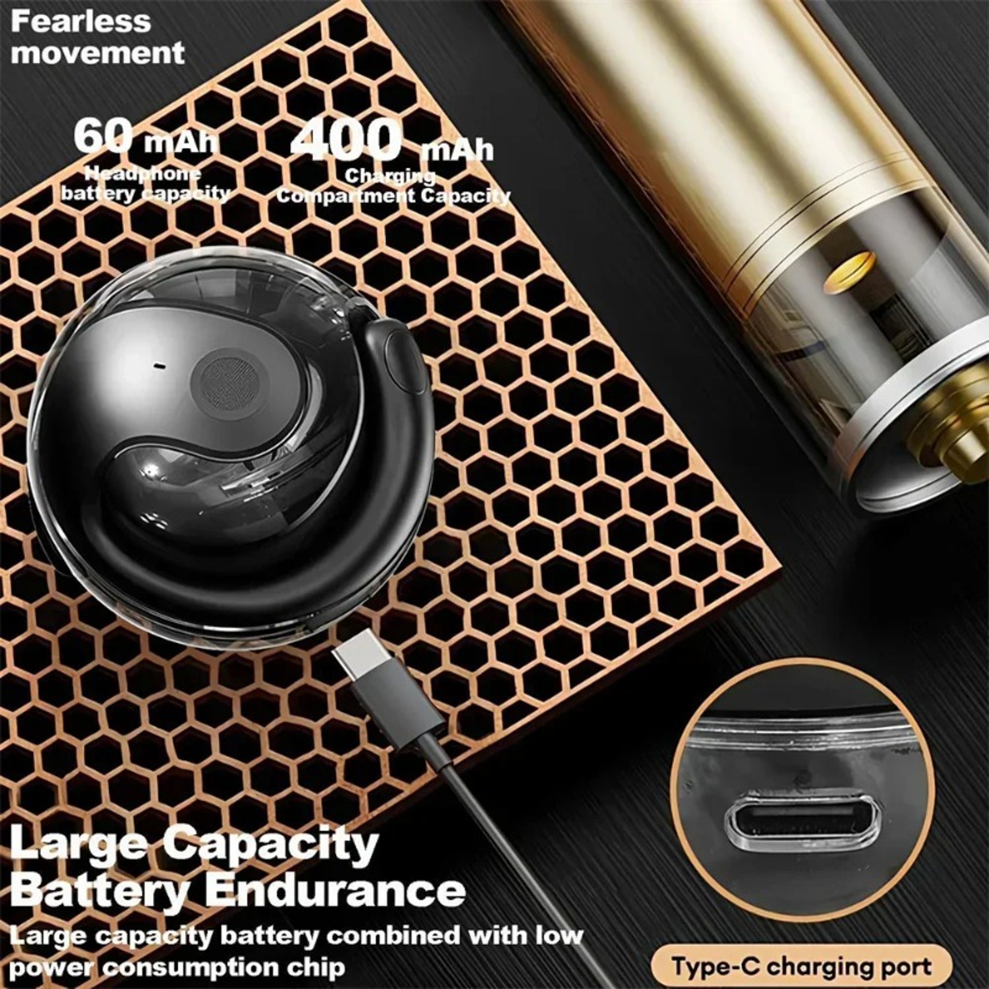 BY01 Bluetooth 53 Earbuds With LED Display TWS Wireless Noise Reduction Headphones 4