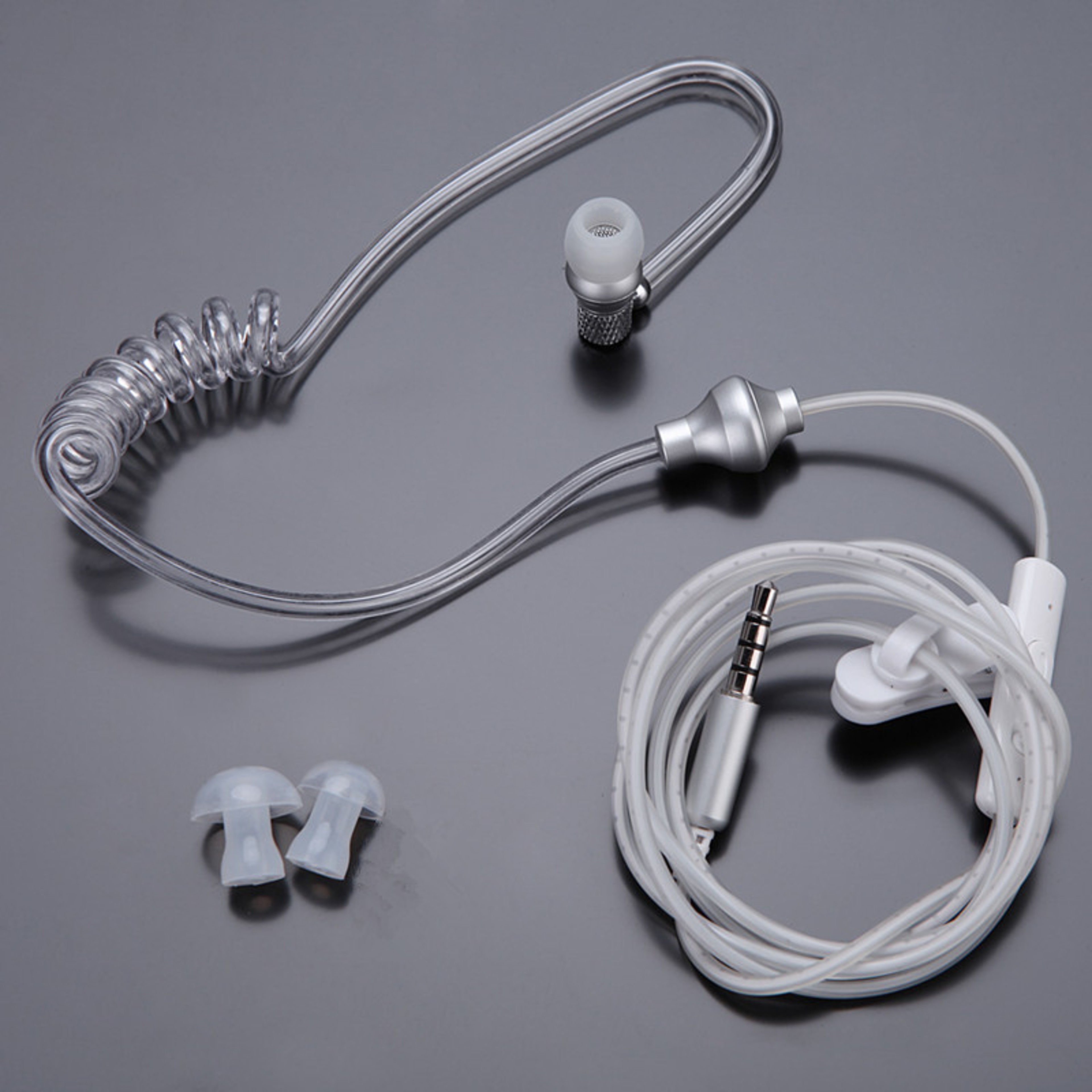 Acoustic Air Tube Earpiece With Microphone 35mm Covert Hands Free Headset 1