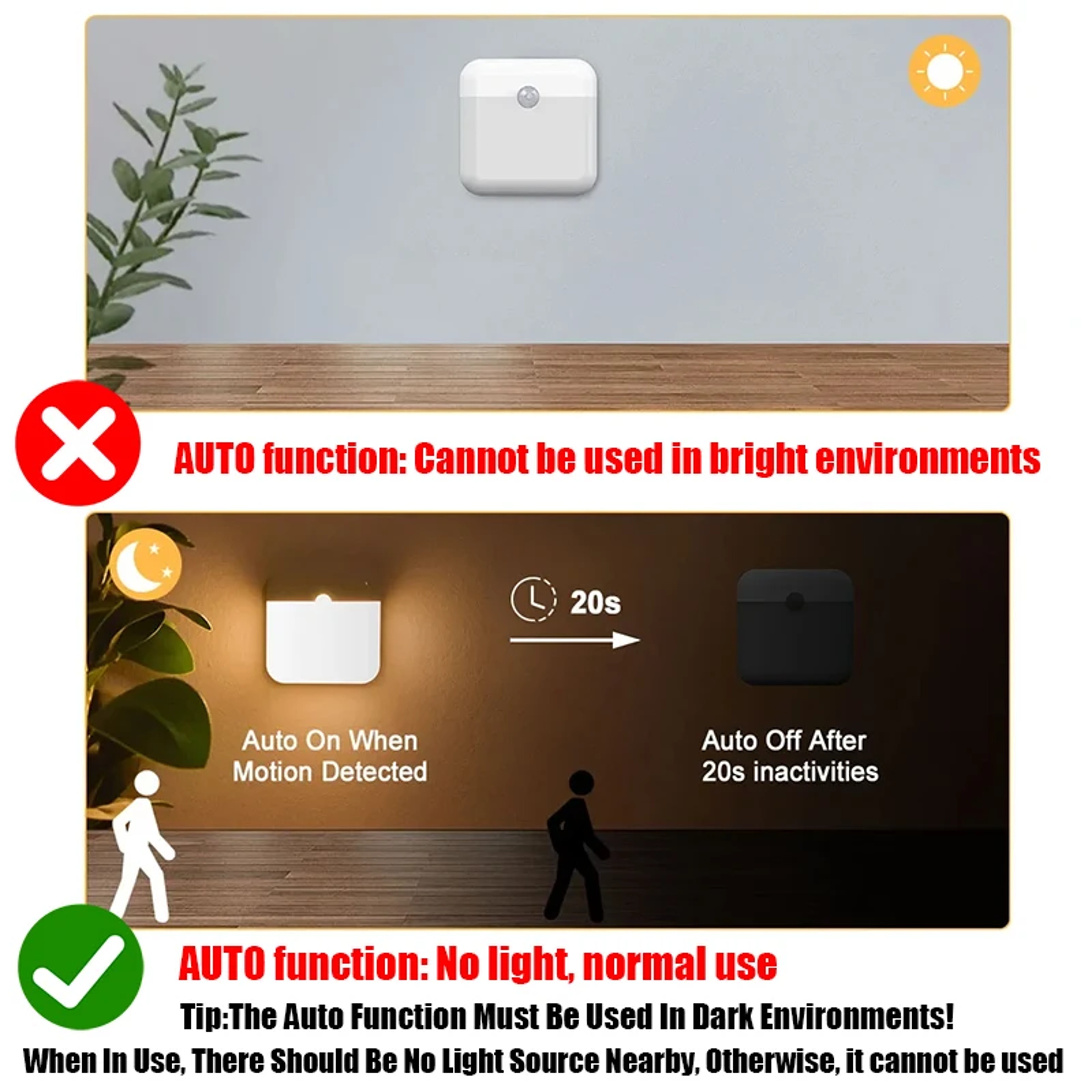 Rechargeable Motion Sensor Light USB C LED Night Light For Cabinets And Stairs 4
