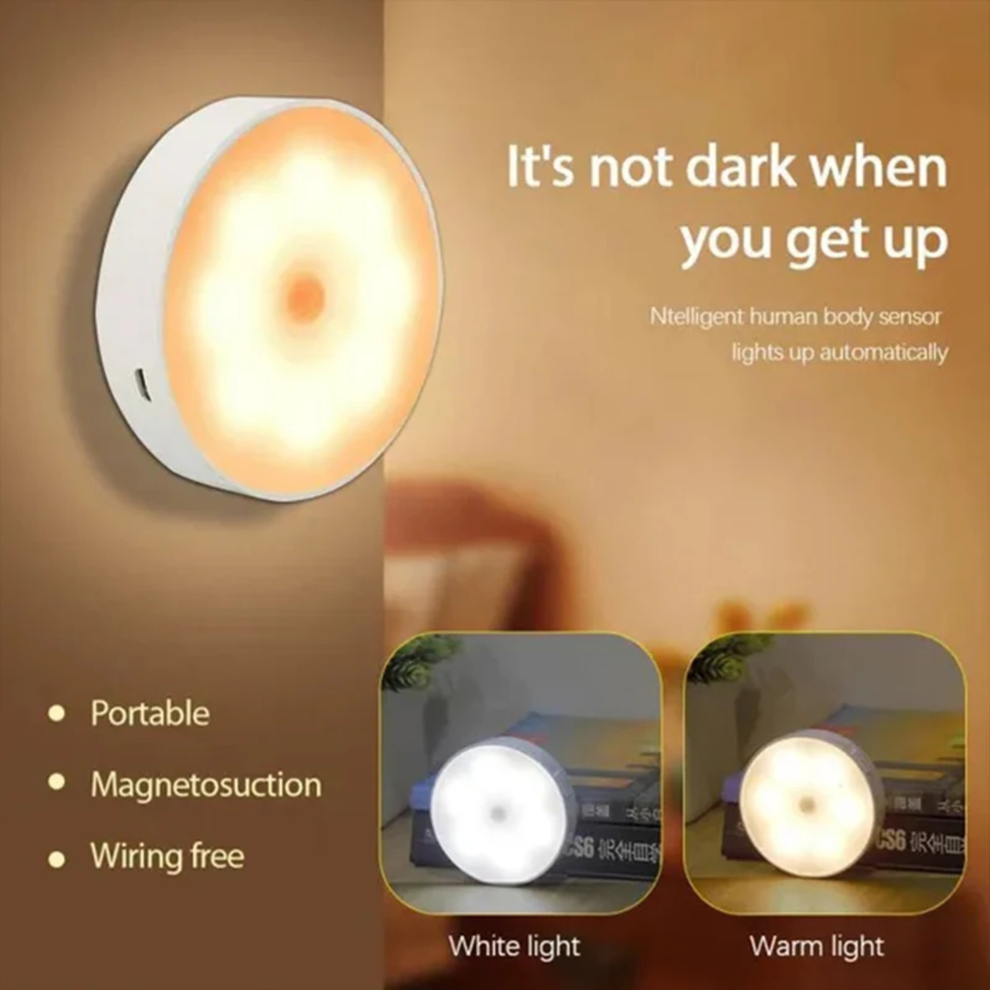 Rechargeable Motion Sensor Light Wireless LED Under Cabinet Lighting 4