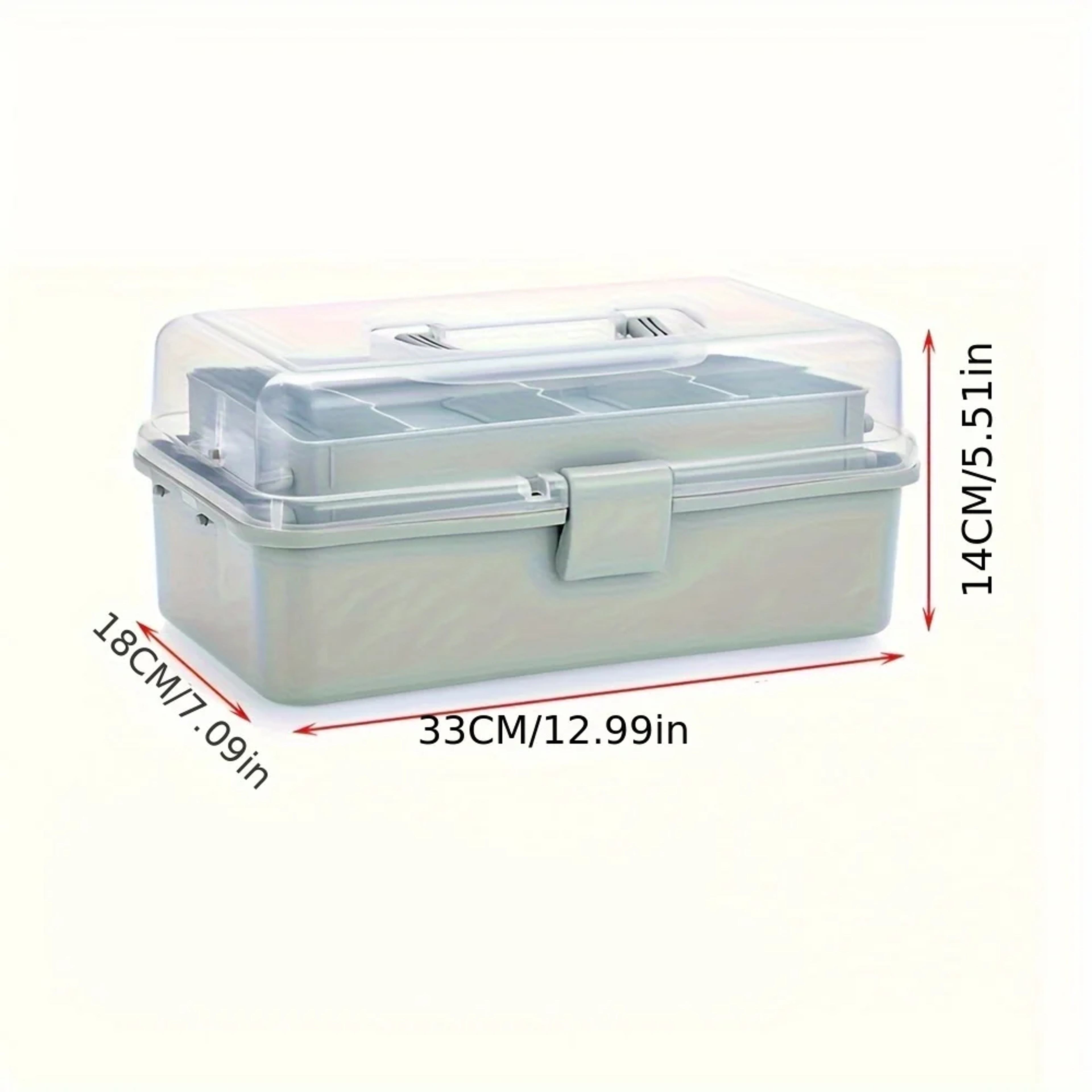 3 Layer Craft Organizer Box With Adjustable Dividers And Portable Handle 4