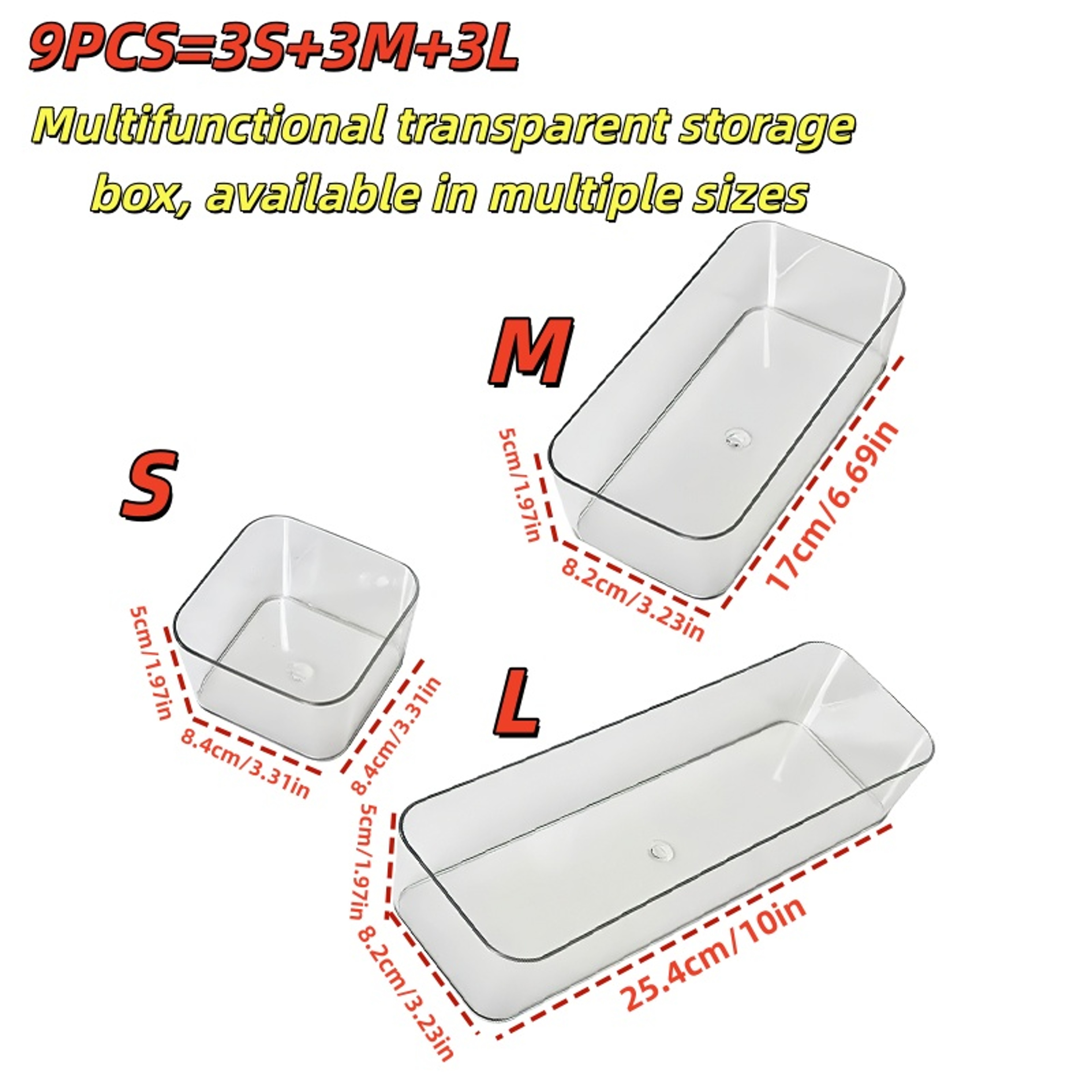 Clear Drawer Organizer Set With Modular Storage Trays For Vanity Kitchen And Office 5