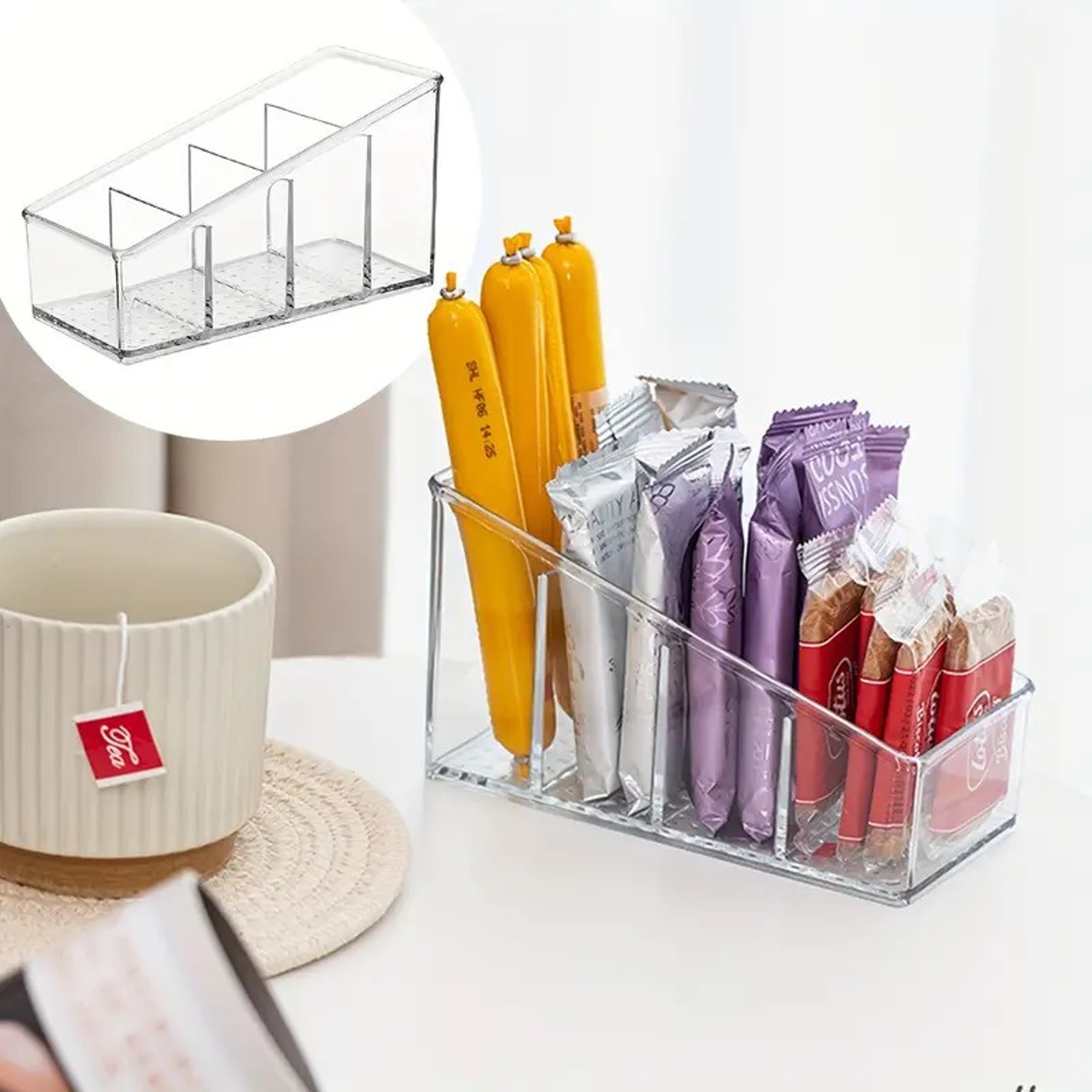 4 Compartment Clear Remote Control Holder And Multipurpose Desk Organizer 6